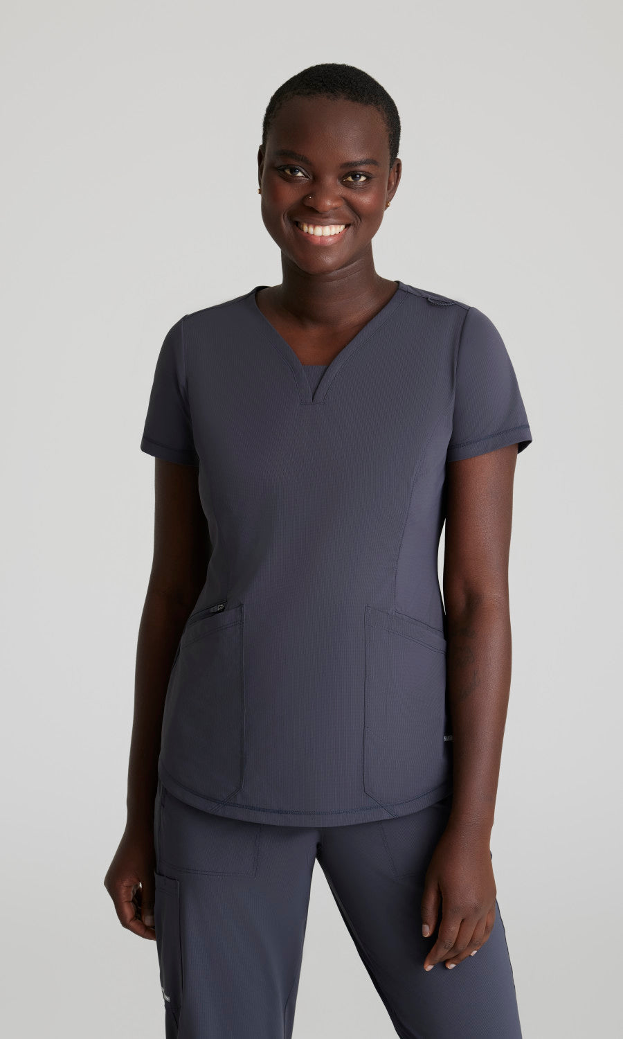 Skechers Slip-Ins Knits SKT220 Serene Knit Scrub Top Pewter