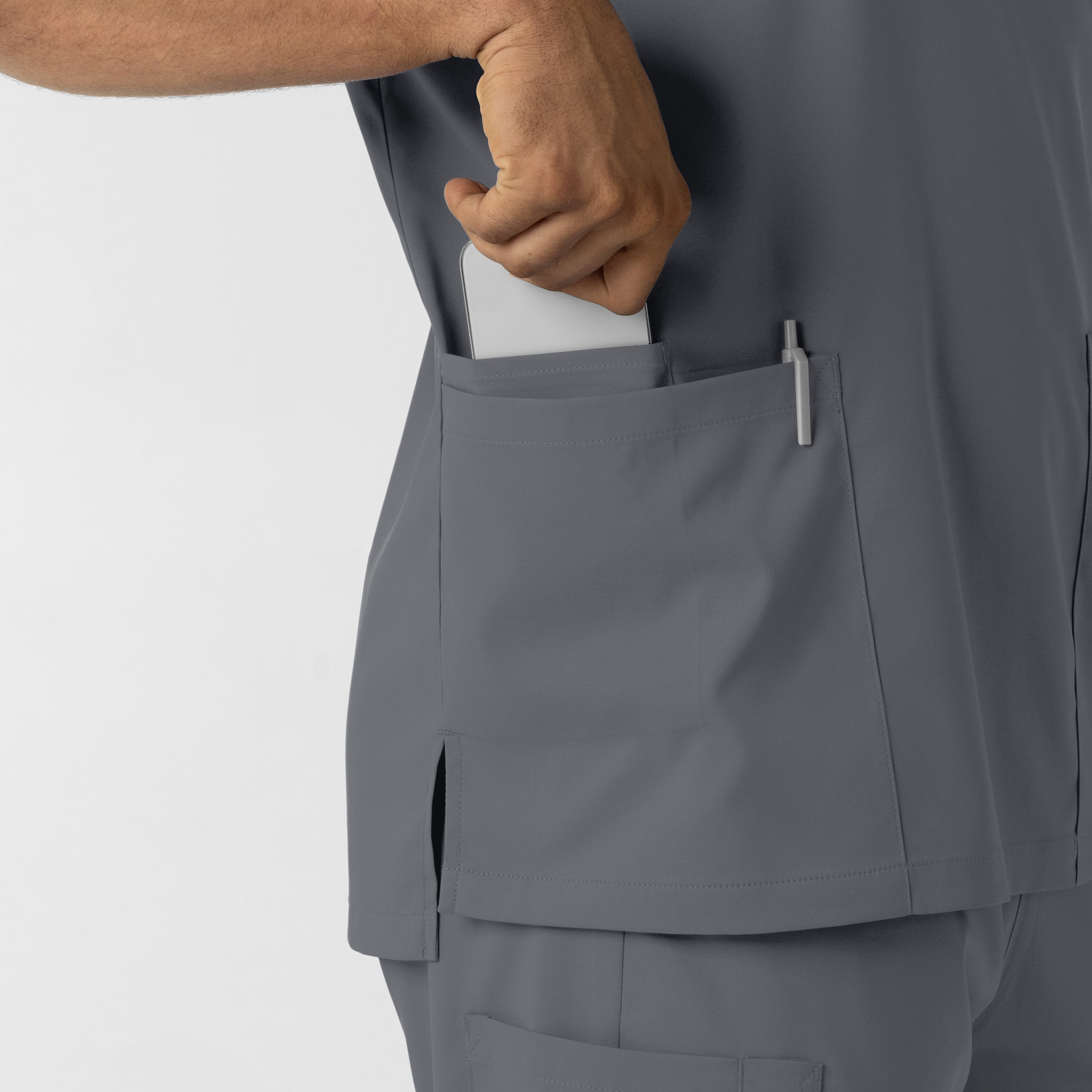 Boundless 6051 Unisex V-Neck Scrub Top Pewter