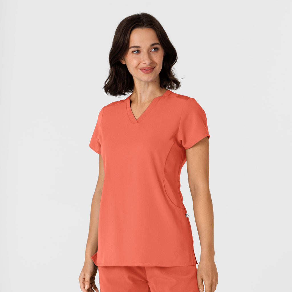 Nova 6432 Flex-n-Reach V-Neck Scrub Top Sugar Coral