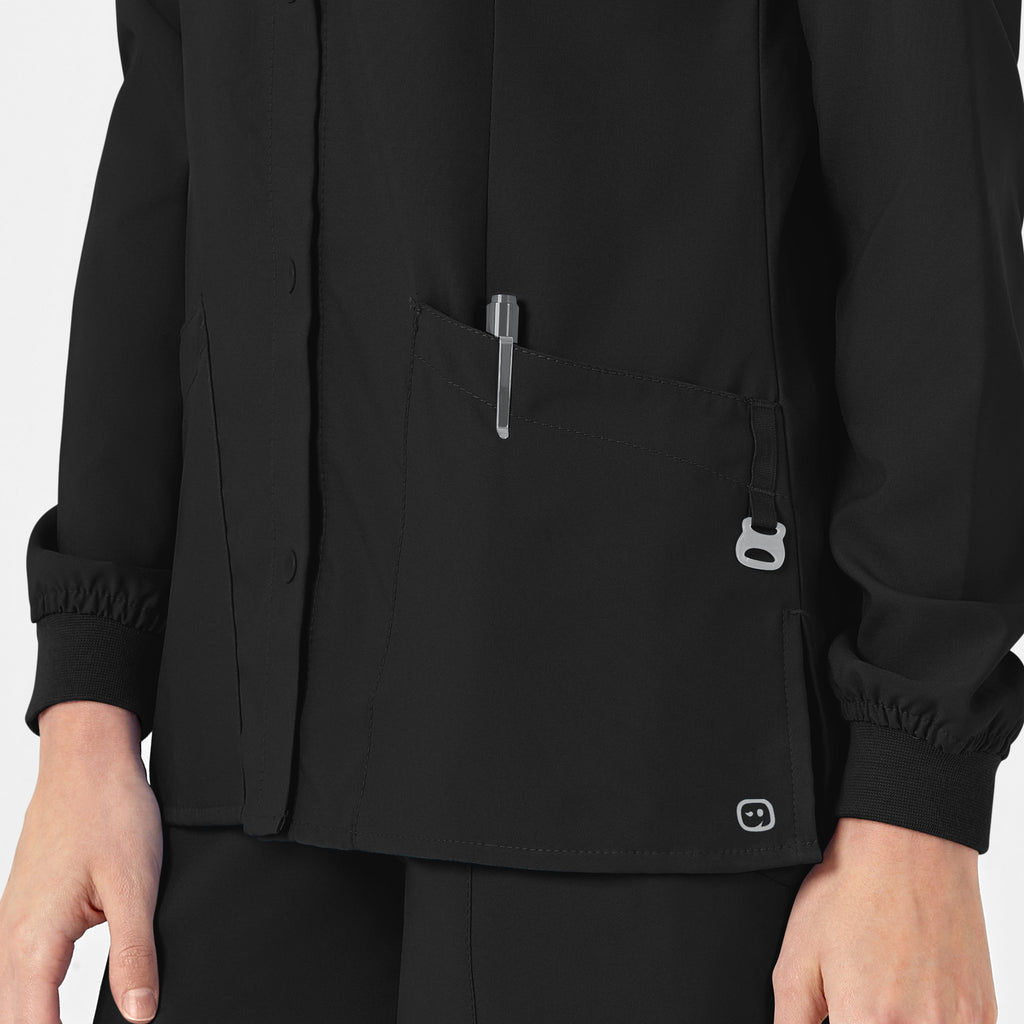 W123 8155 Crew Neck Warm Up Jacket Black