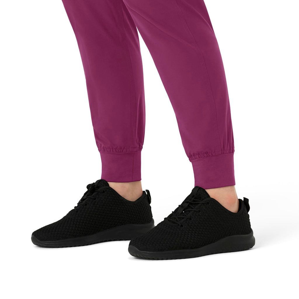 Force Essentials C54113 Maternity Jogger Scrub Pants Wine