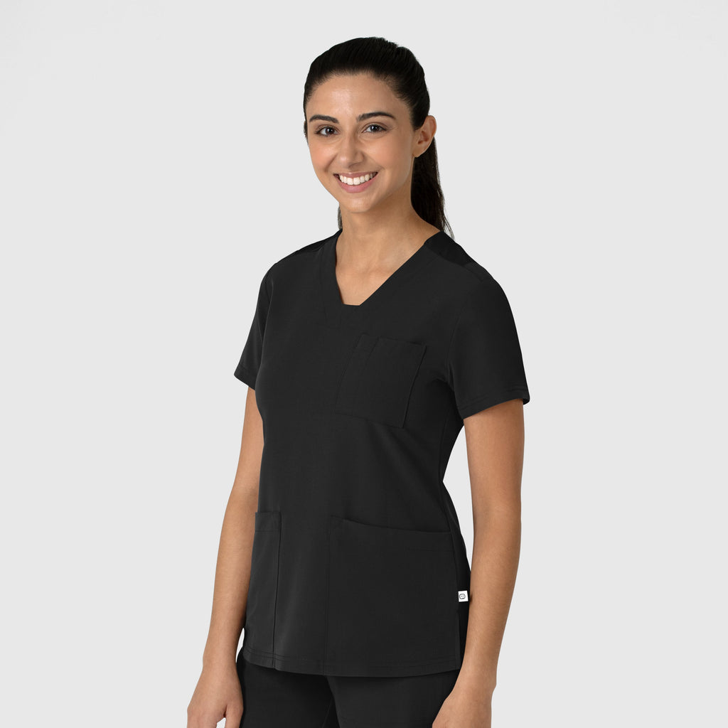 Nova 6132 Flex-n-Reach V-Neck Scrub Top Black