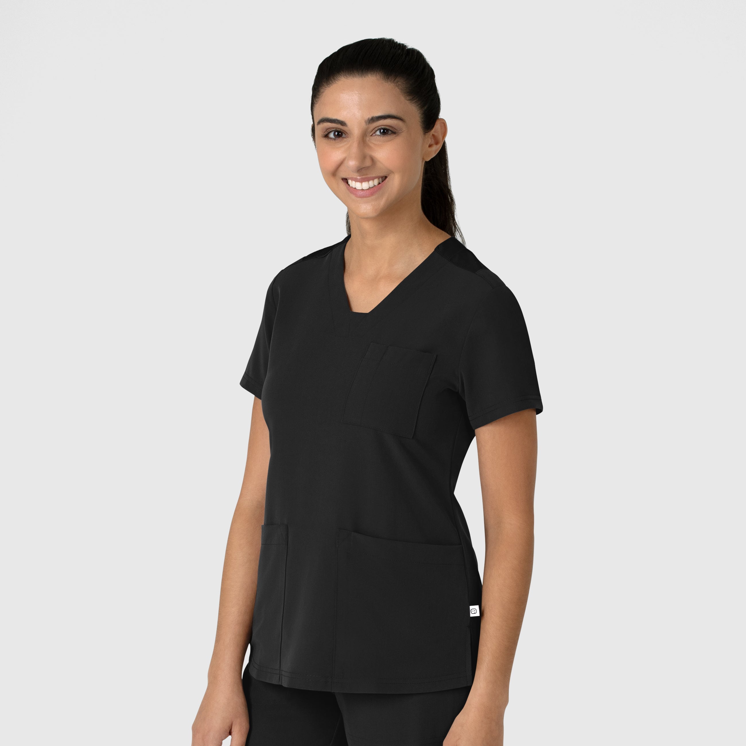 Nova 6132 Flex-n-Reach V-Neck Scrub Top Black
