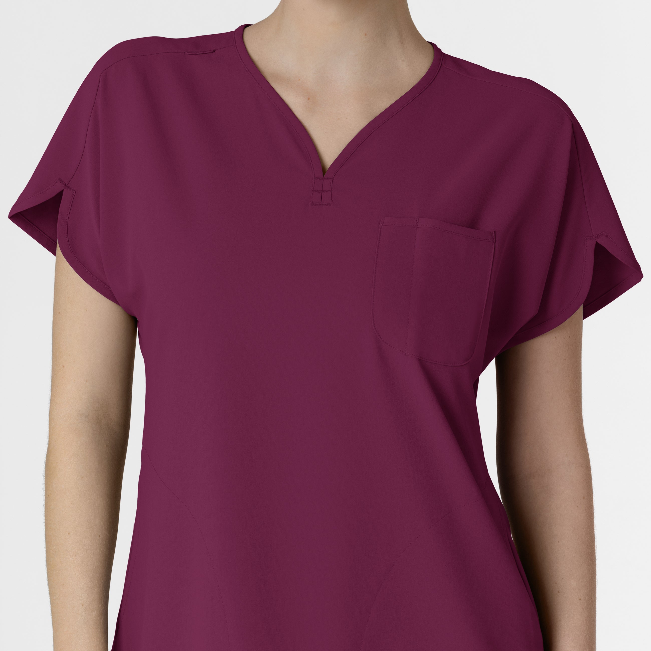 RENEW 6634 Dolman Scrub Top Wine