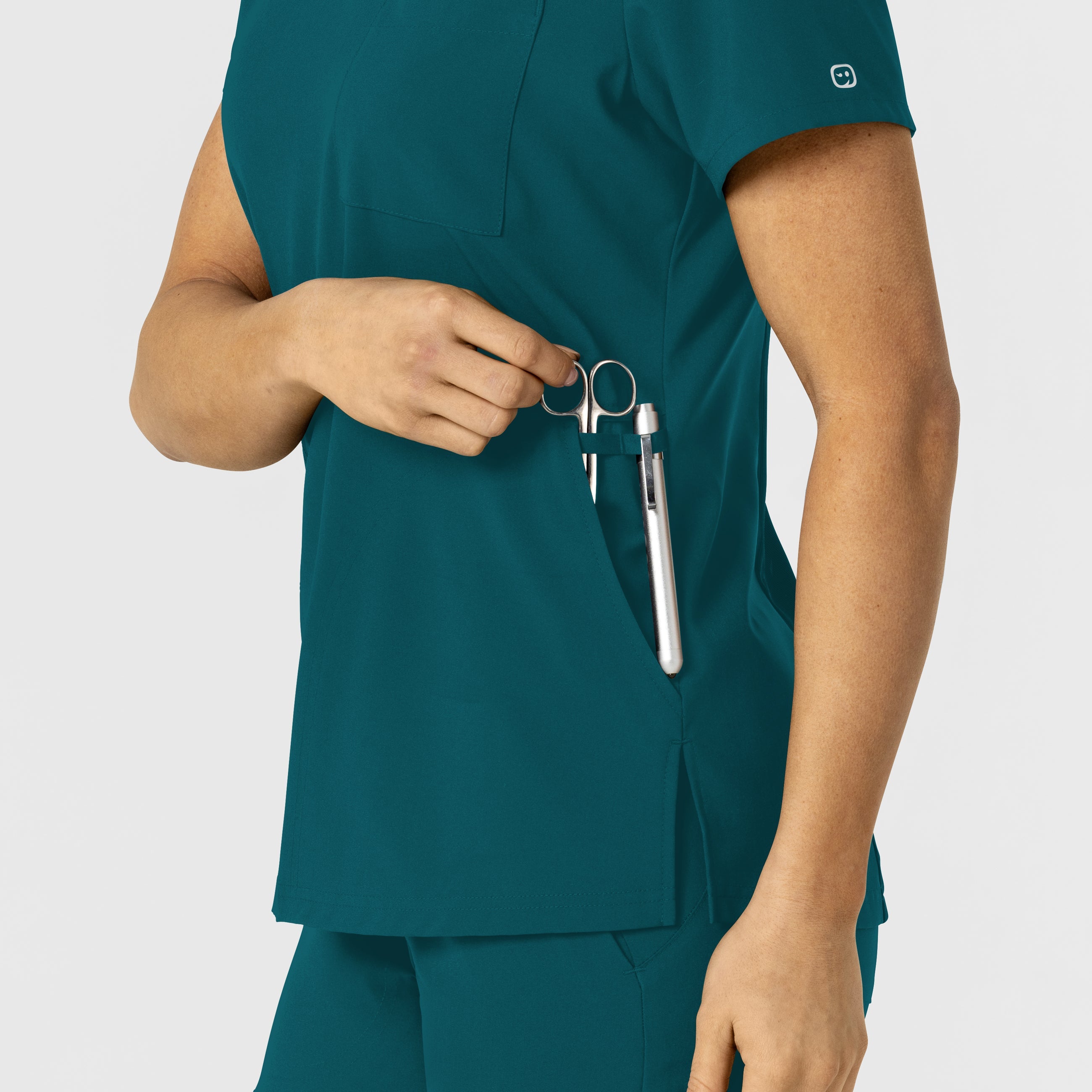 W123 6045 Flex-n-Reach V-Neck Scrub Top Caribbean