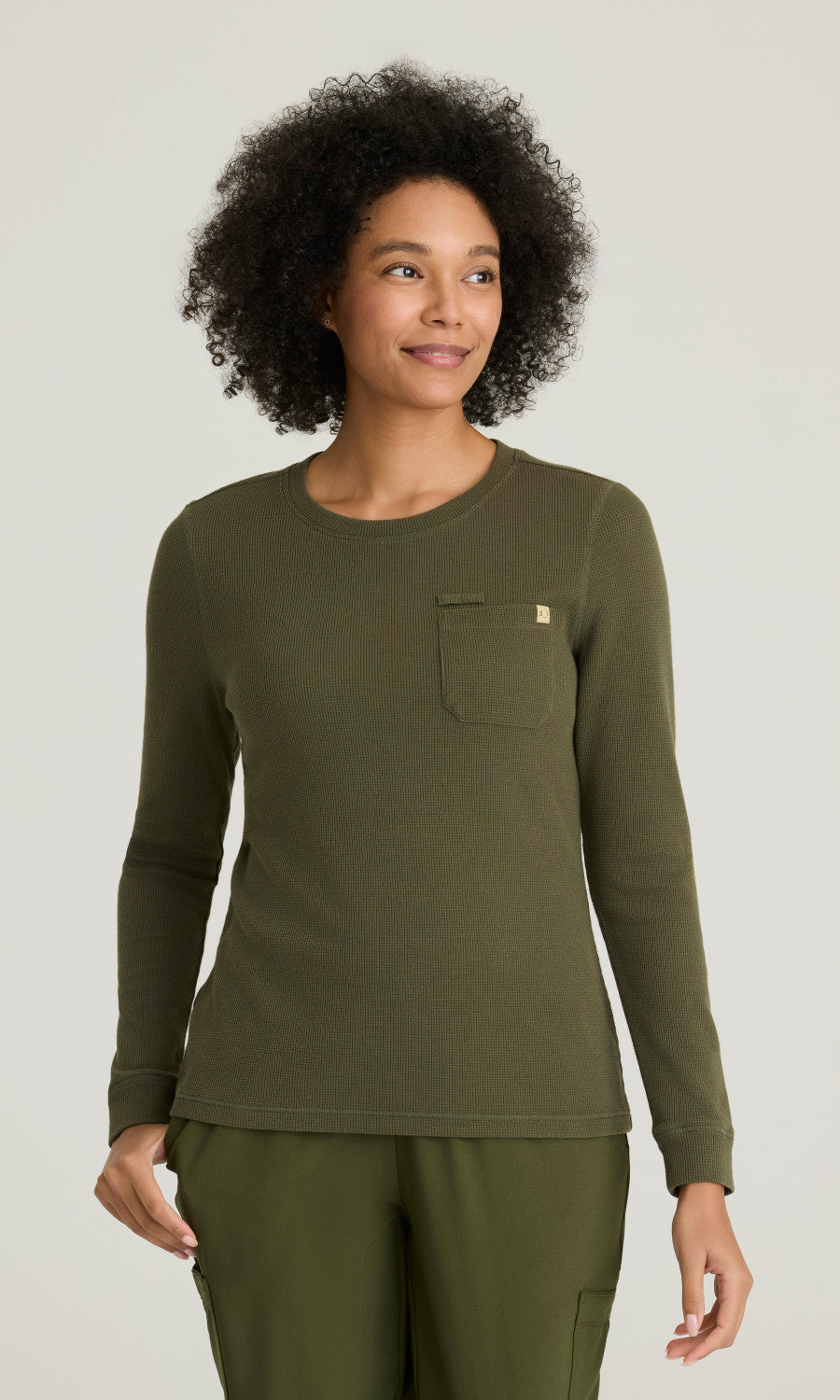 Grey's Anatomy Evolve GSST257 Wanderlust Long Sleeve Top Fern