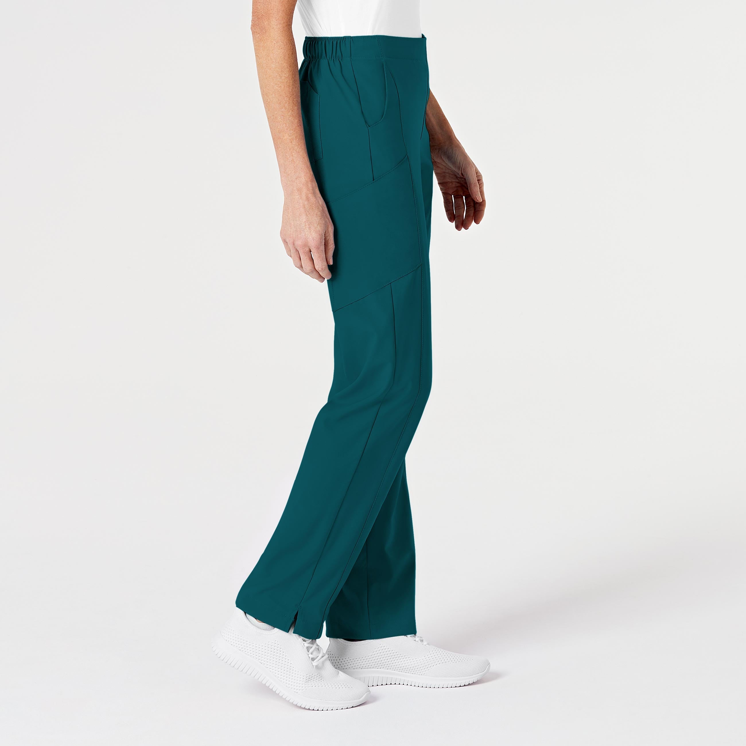 W123 5155 Flat Front Cargo Scrub Pants Caribbean Blue