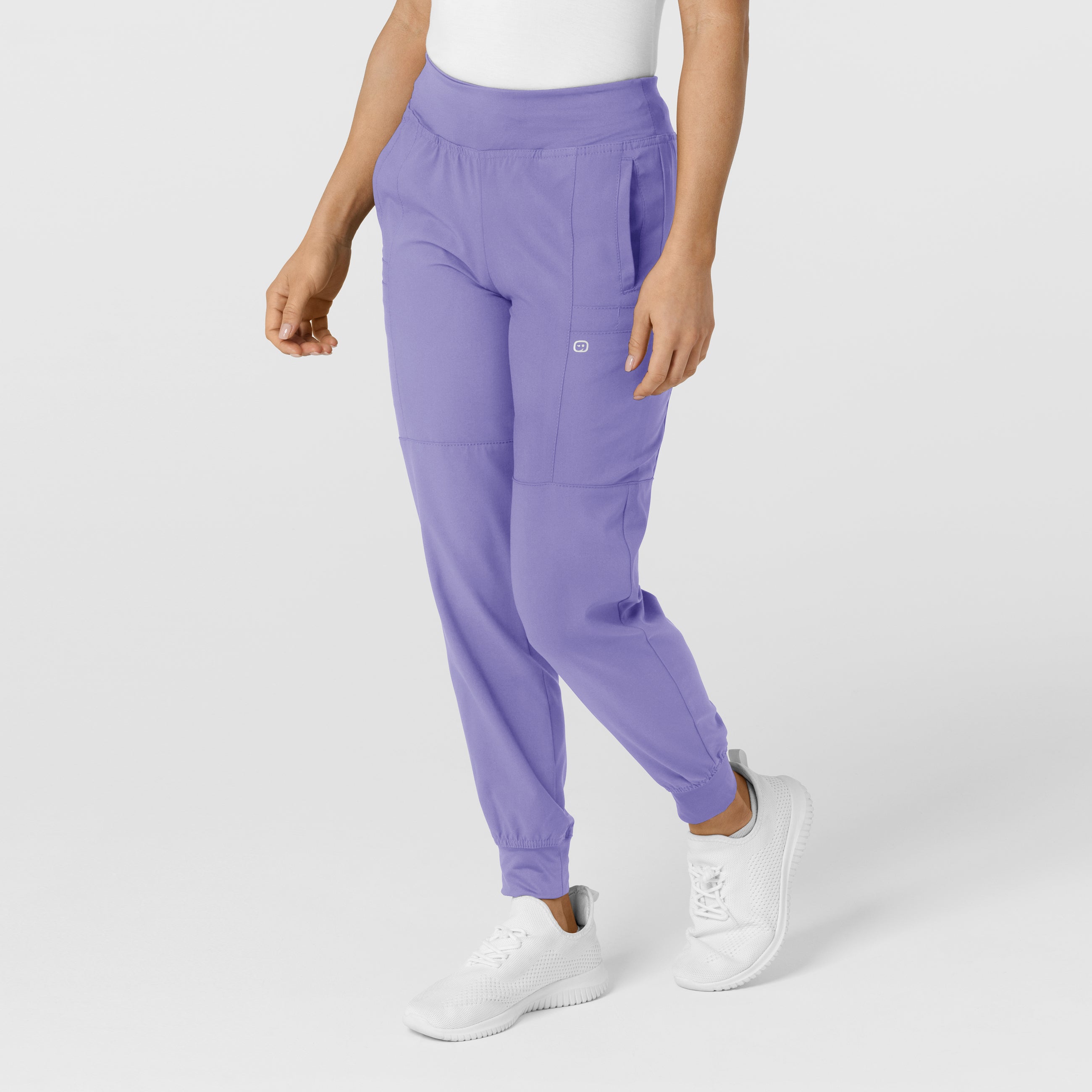 W123 5555 Comfort Waist Cargo Jogger Scrub Pants Iris Purple