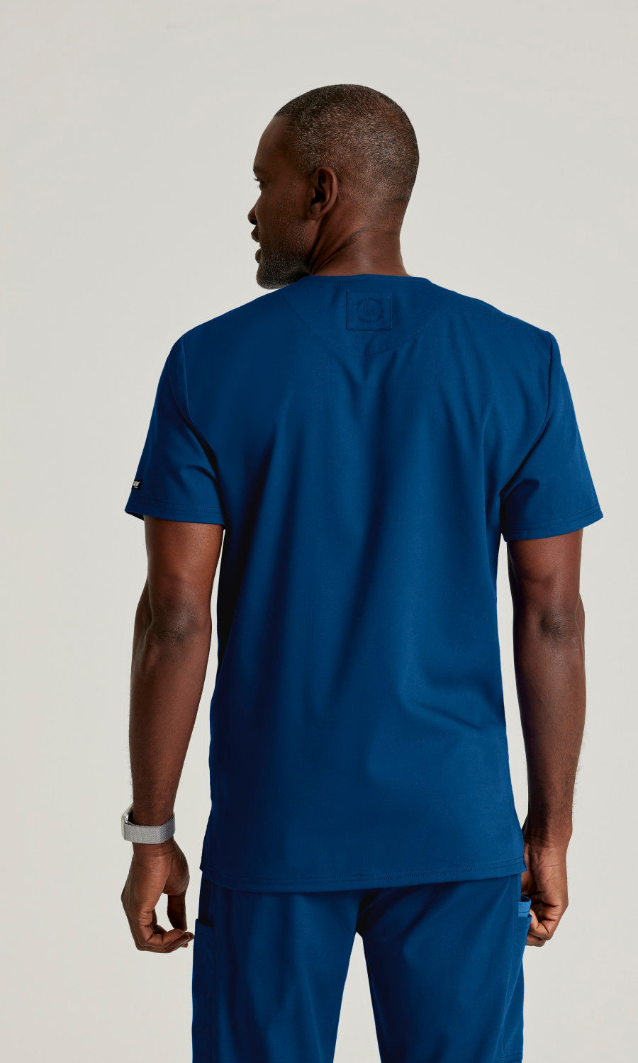 Grey's Anatomy Spandex Stretch GRST204 Ethan Scrub Top Indigo