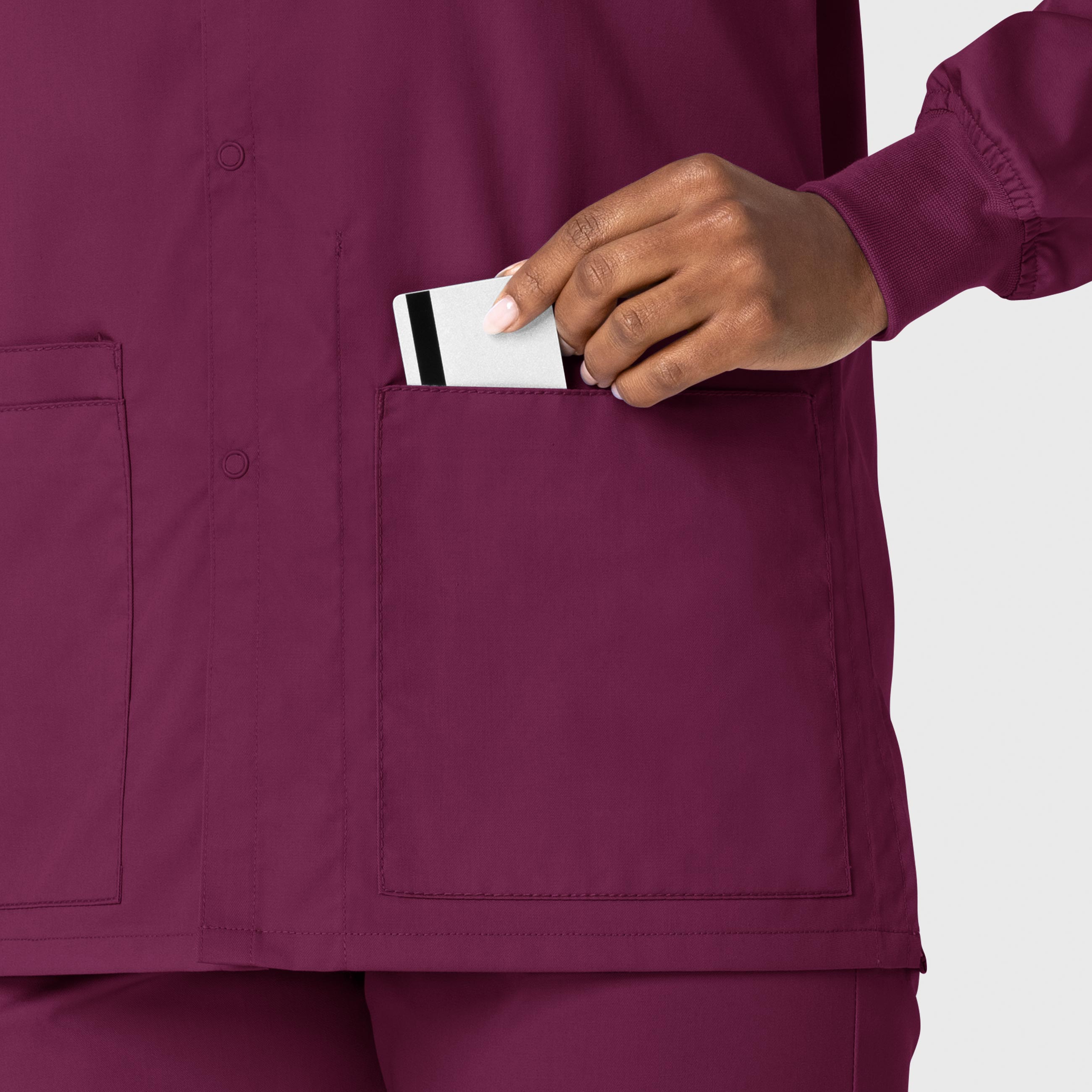 WonderWORK 800 Unisex Snap Front Jacket Wine