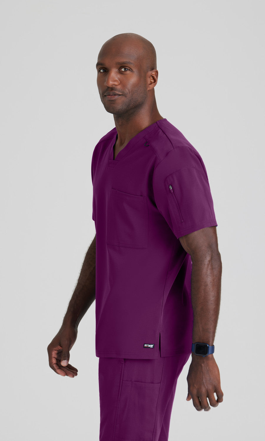 Grey's Anatomy Stretch GRST079 Murphy Scrub Top Wine