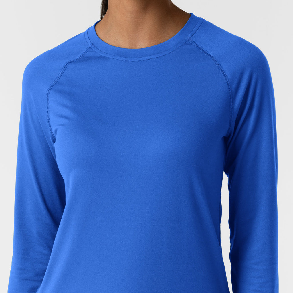 Layers 2139 Women's Watch Window Long Sleeve Underscrub Top Royal