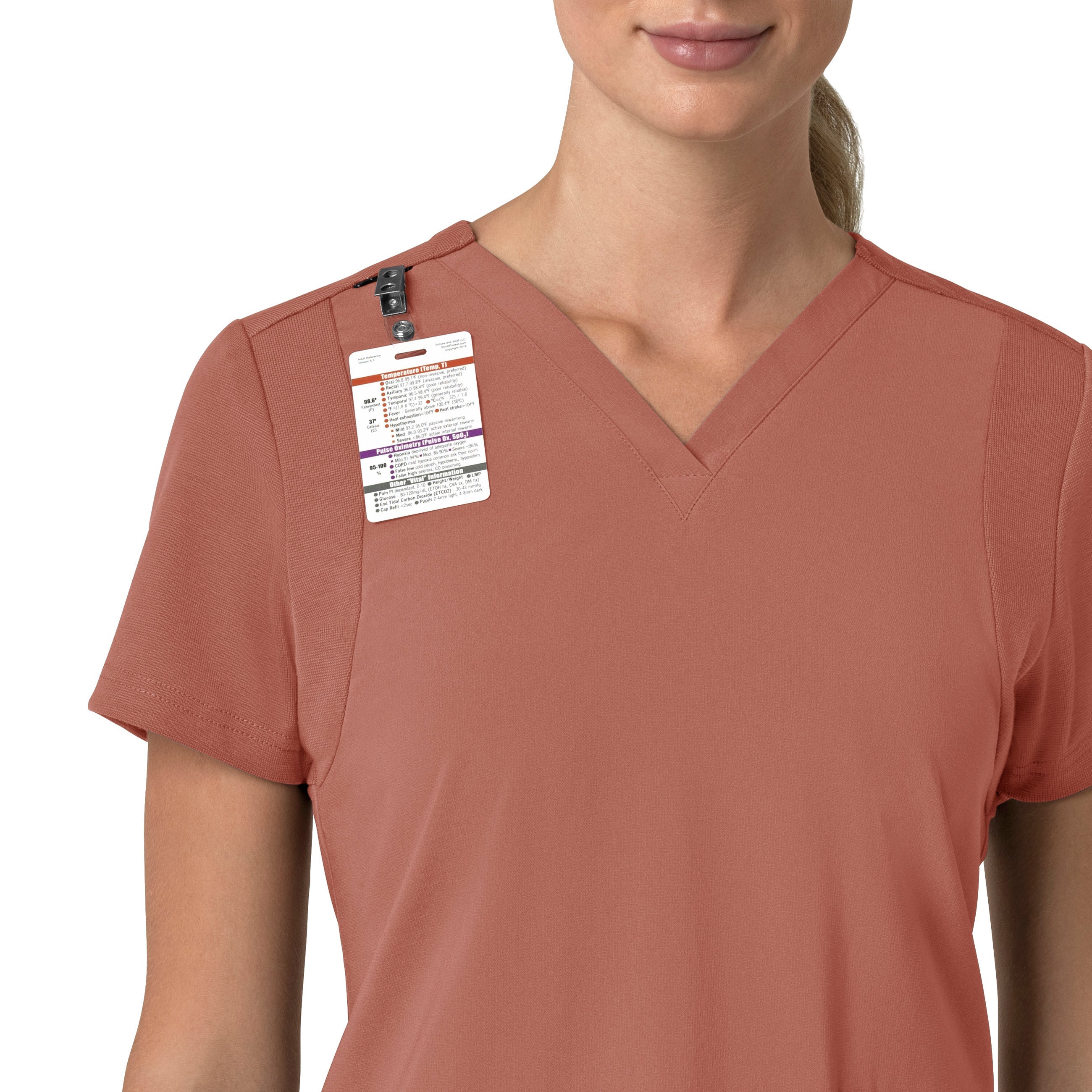 Force Cross-Flex C13210 Flex Panel V-Neck Scrub Top Wildrose