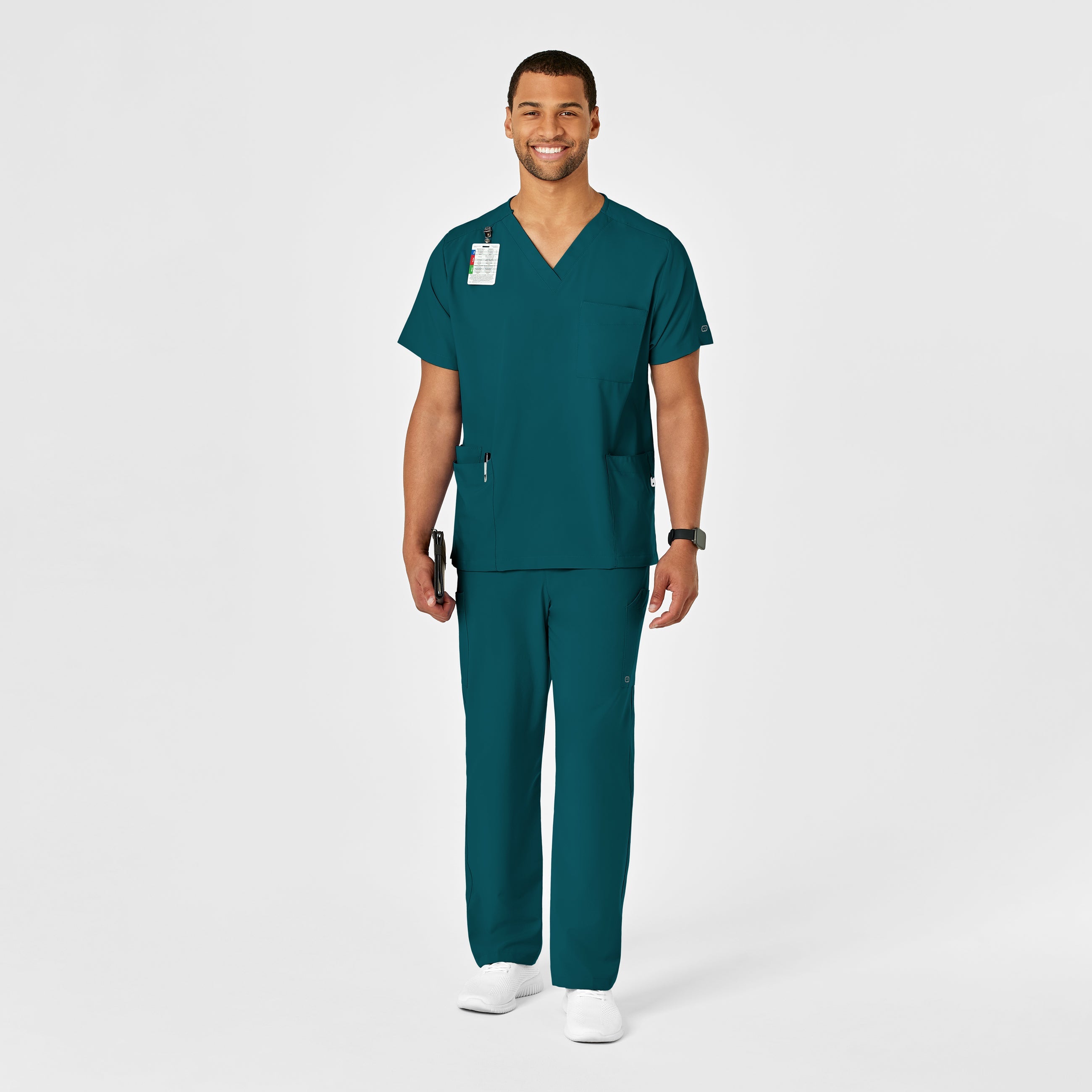 W123 5855 Unisex Multi-Cargo Scrub Pants Caribbean Blue