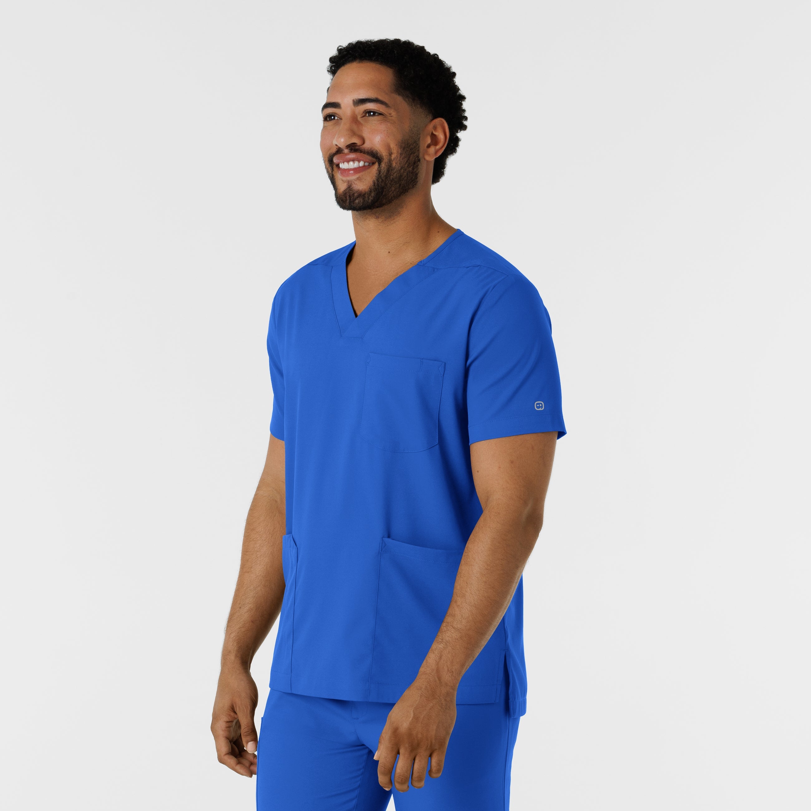 Boundless 6351 Men's Multi Pocket V-Neck Scrub Top Royal