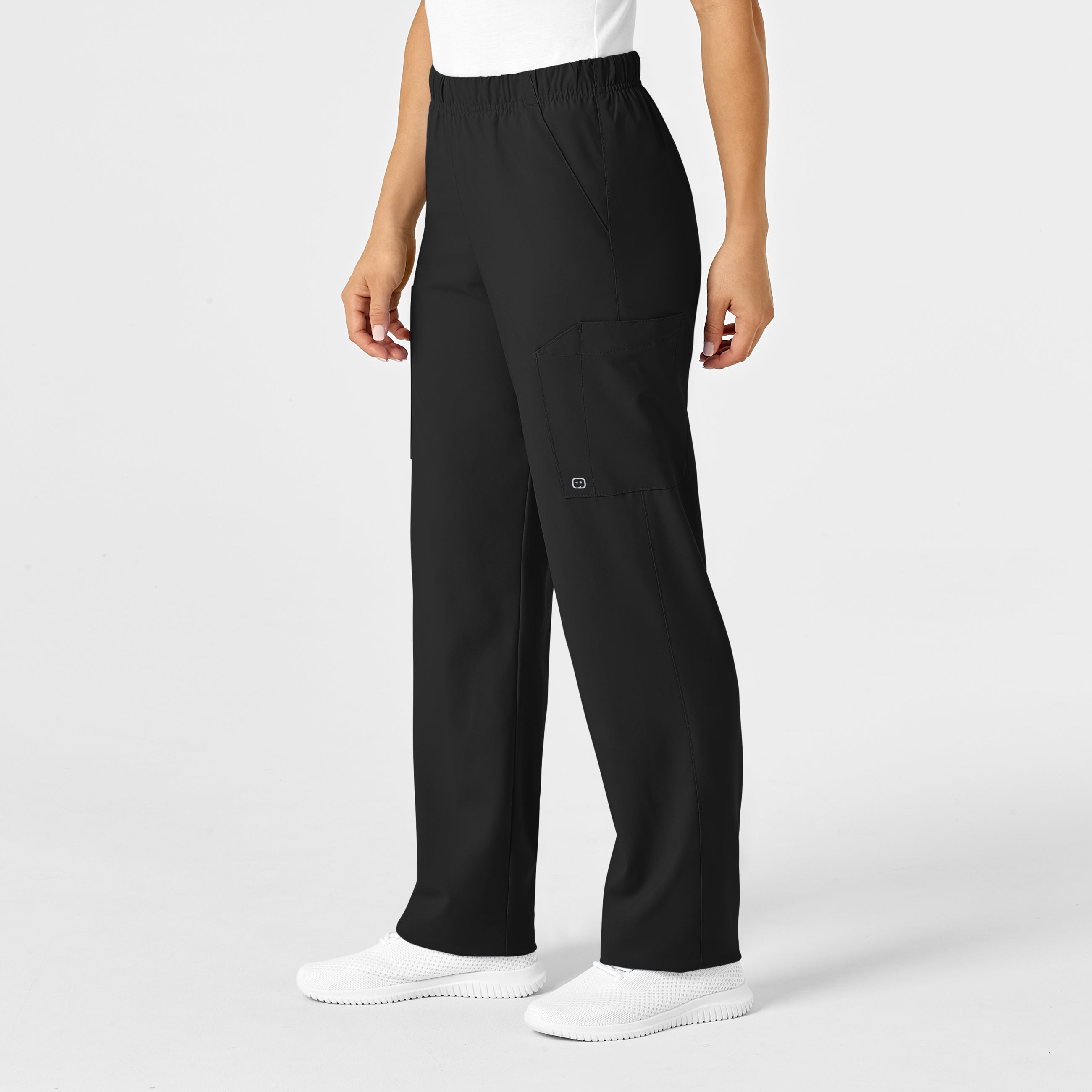 W123 5855 Unisex Multi-Cargo Scrub Pants Black