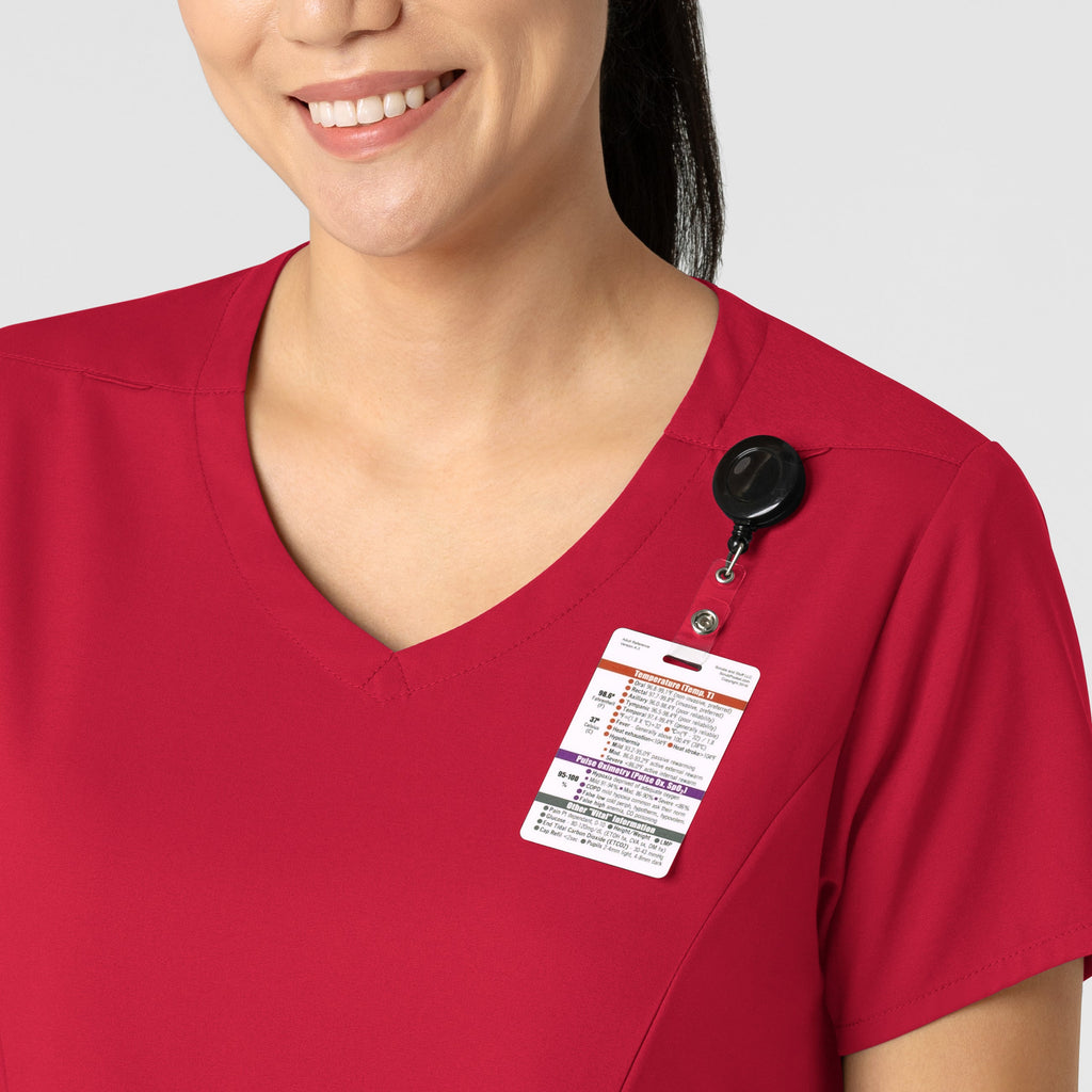 Boundless 6251 2-Pocket V-Neck Scrub Top Red