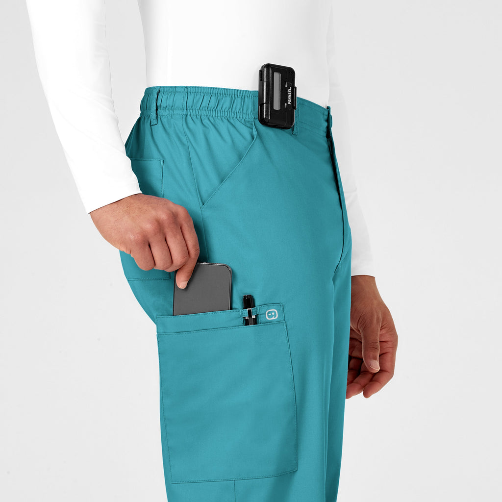 WonderWORK 503 Men's Cargo Scrub Pants Teal Blue