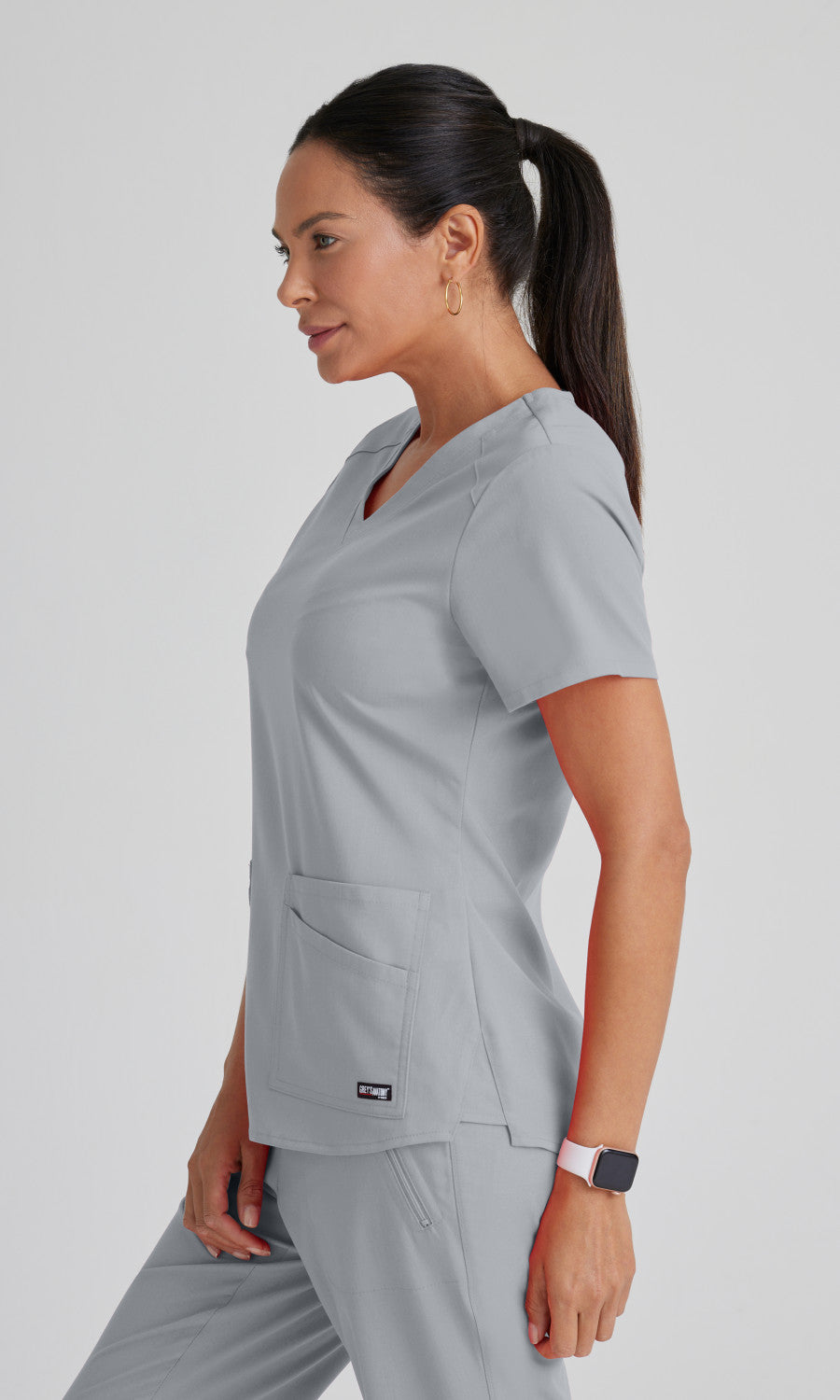 Grey's Anatomy Stretch GRST011 Emma Scrub Top Moonstruck