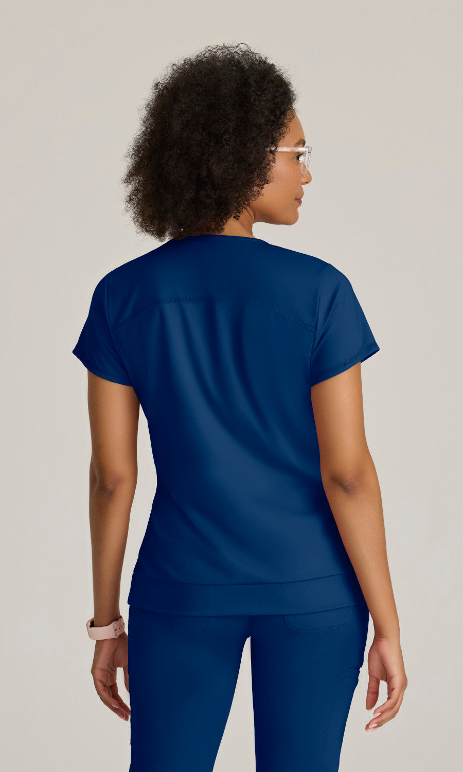 Grey's Anatomy Knits GRST250 Motivate Knit Scrub Top Indigo