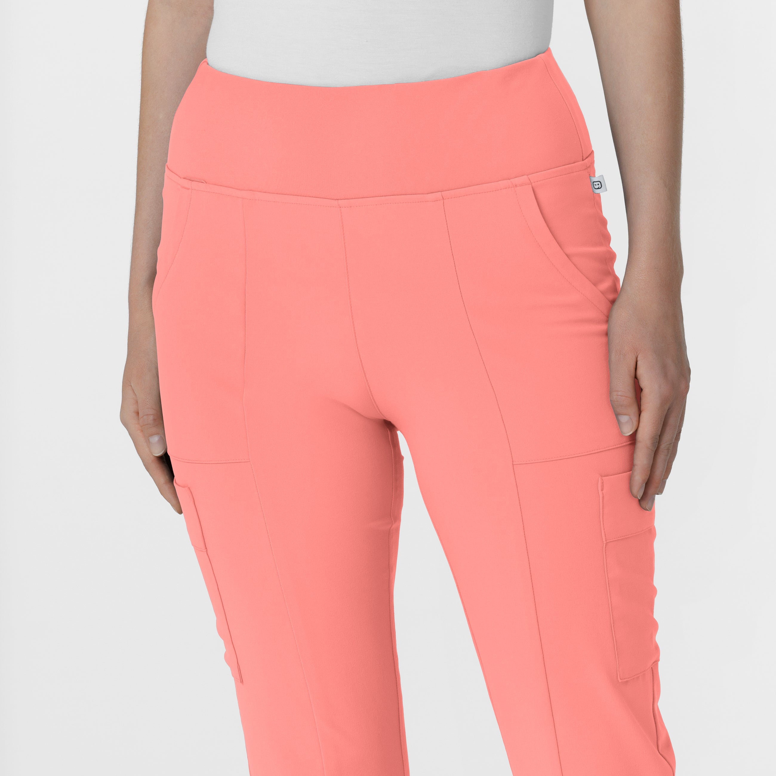 RENEW 5534 Women's Cargo Flare Scrub Pants Paradise Pink