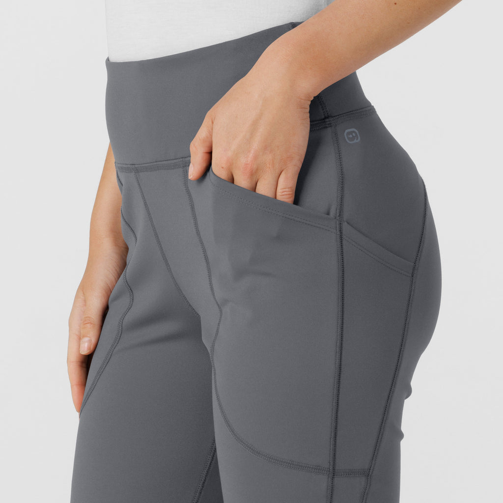 RENEW 5459 Knit Flare Yoga Scrub Pants Pewter