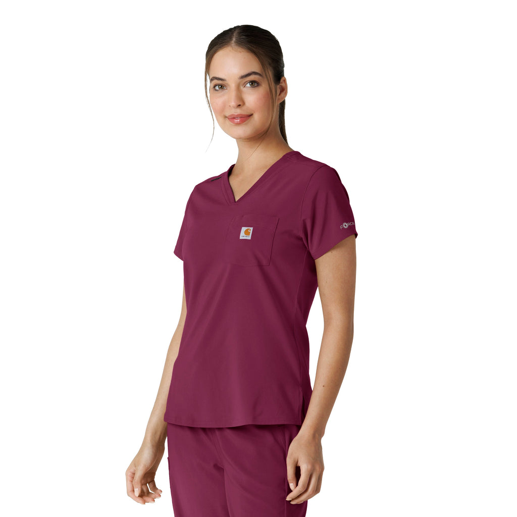 Force Cross-Flex C13410 Tuck-In Scrub Top Wine
