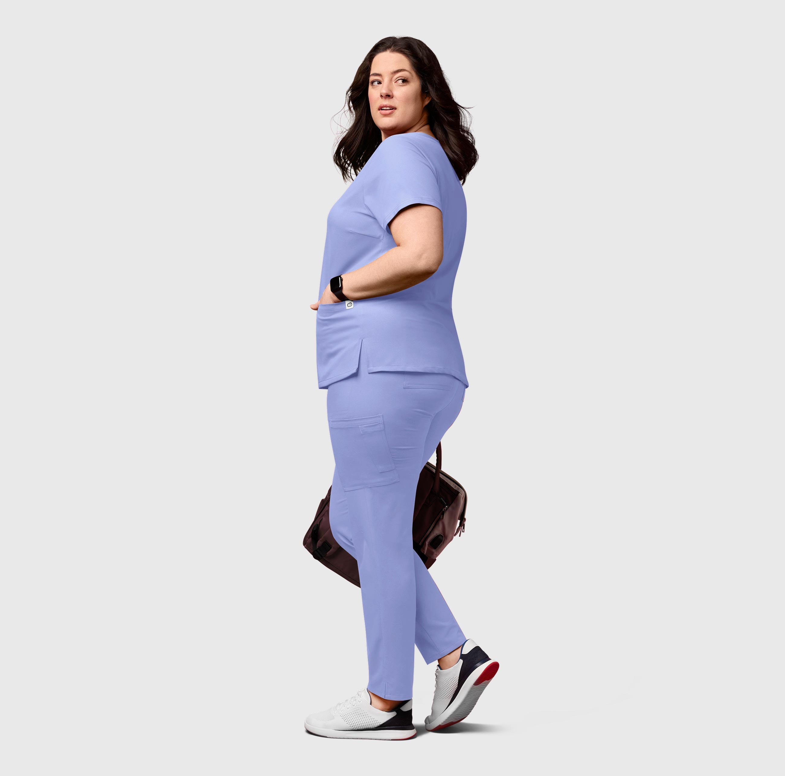 Thrive 5222 Cargo Straight Slim Leg Scrub Pants Ceil Blue