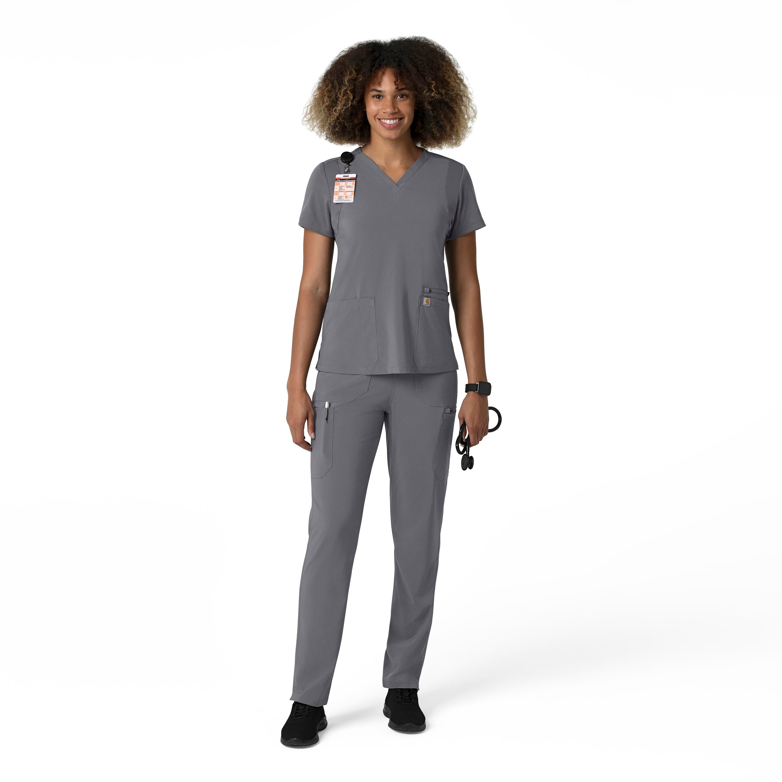 Force Cross-Flex C53210 Straight Leg Cargo Scrub Pants Pewter
