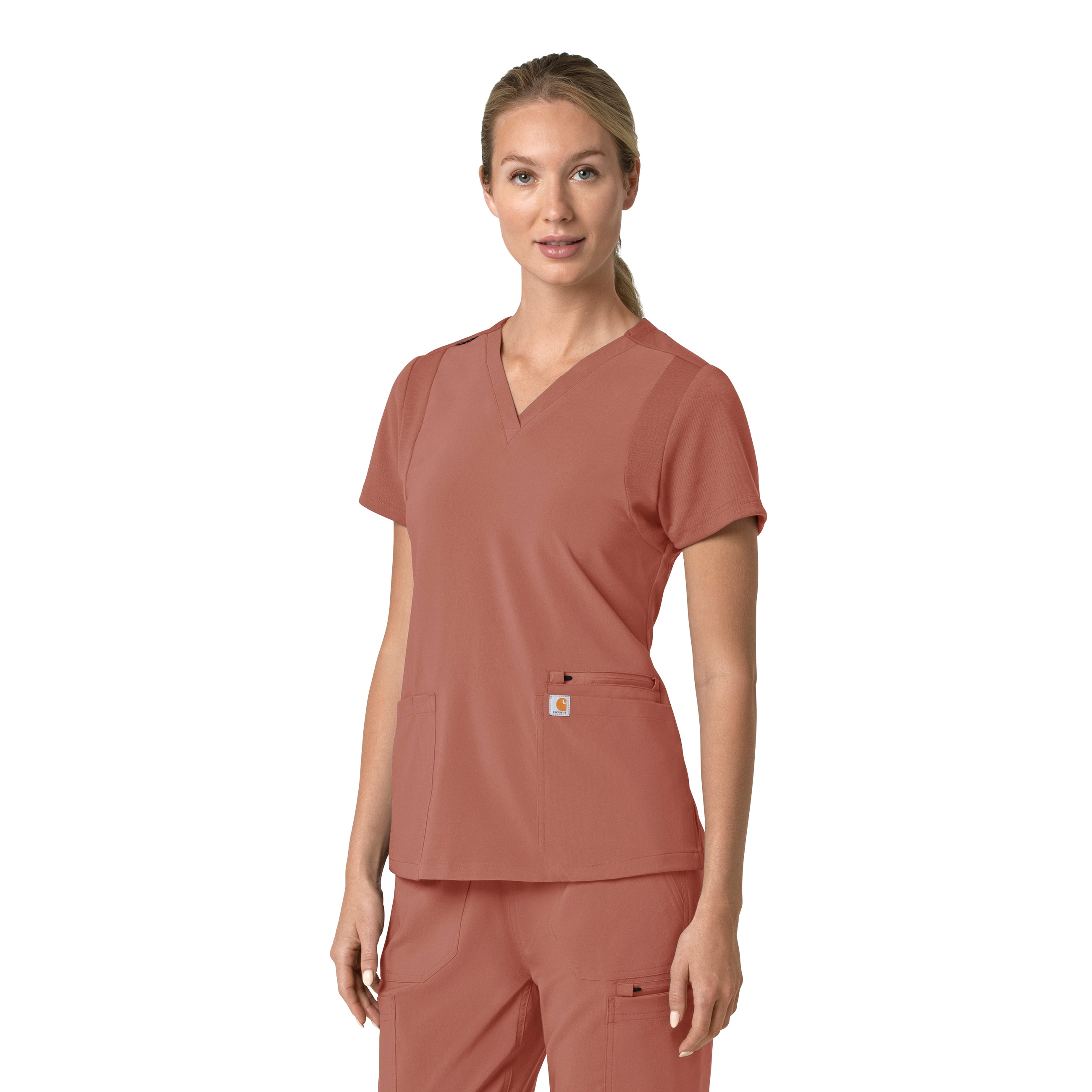 Force Cross-Flex C13210 Flex Panel V-Neck Scrub Top Wildrose