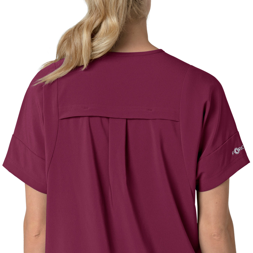 Force Cross-Flex C13110 Oversized V-Neck Scrub Top Wine