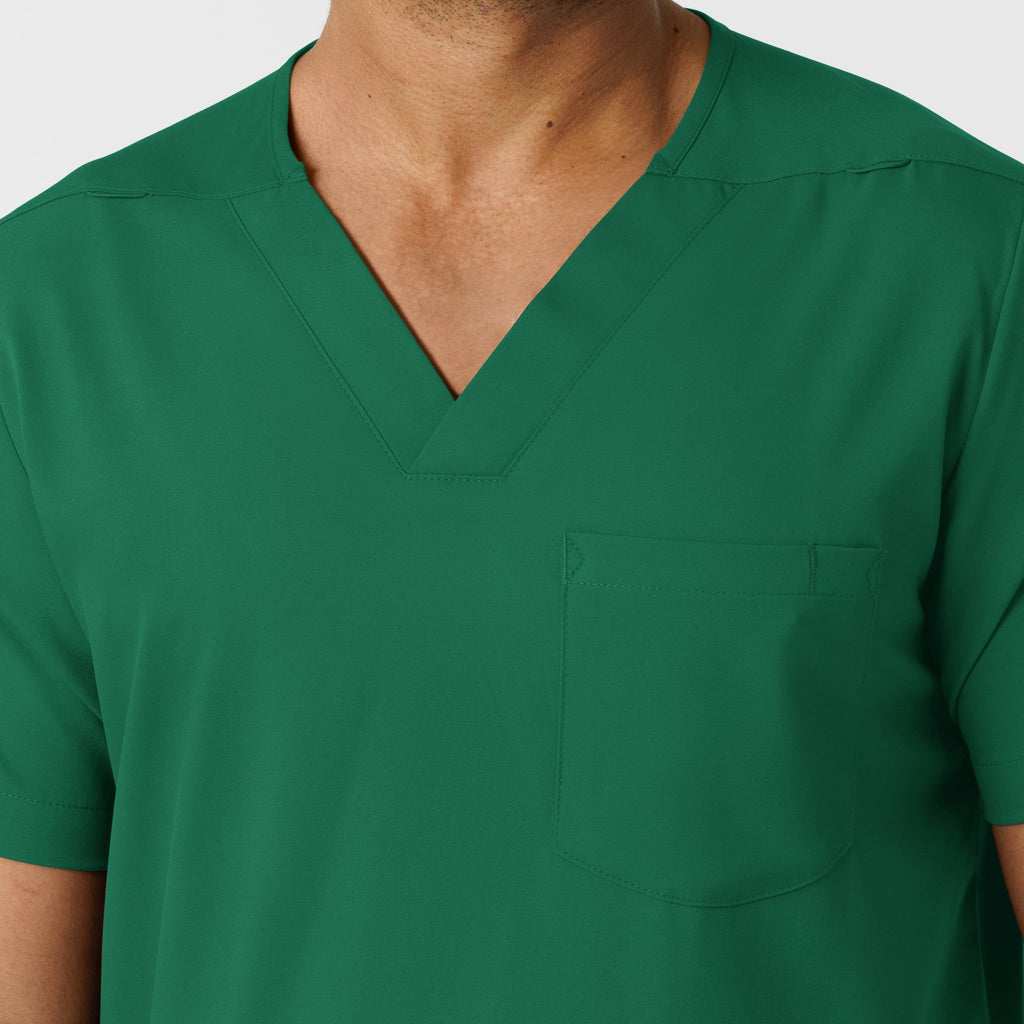 Boundless 6351 Men's Multi Pocket V-Neck Scrub Top Hunter
