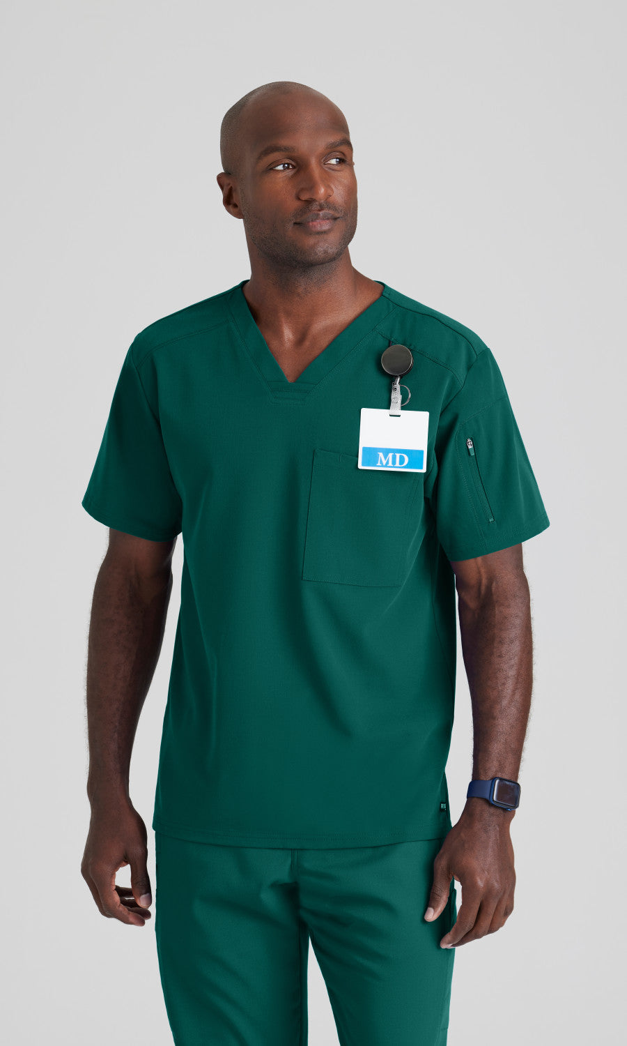 Grey's Anatomy Stretch GRST079 Murphy Scrub Top Hunter Green