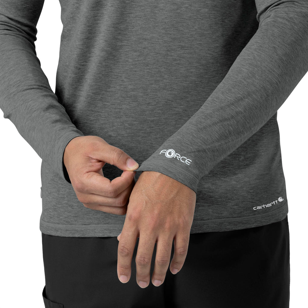 Force Sub-Scrubs C32009 Men's Performance Long Sleeve Tee Pewter Heather
