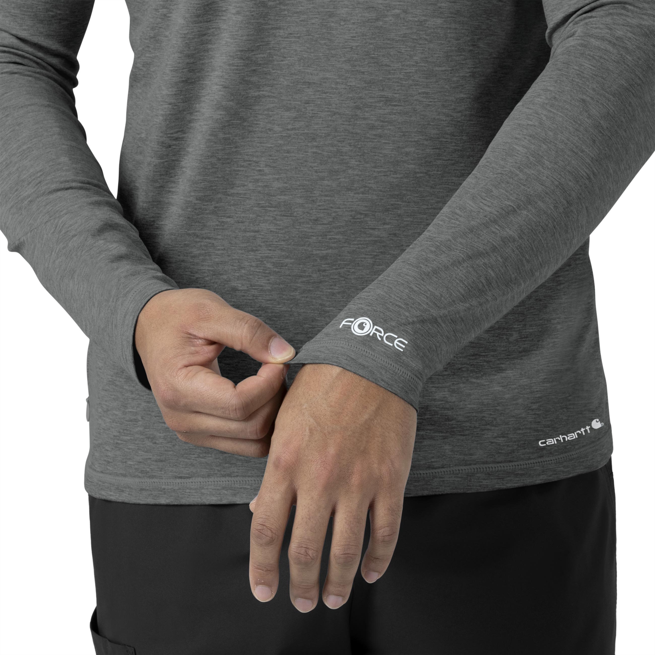 Force Sub-Scrubs C32009 Men's Performance Long Sleeve Tee Pewter Heather