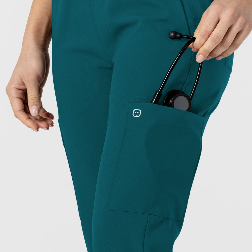 W123 5045 Flex-n-Reach Track Scrub Pants Caribbean