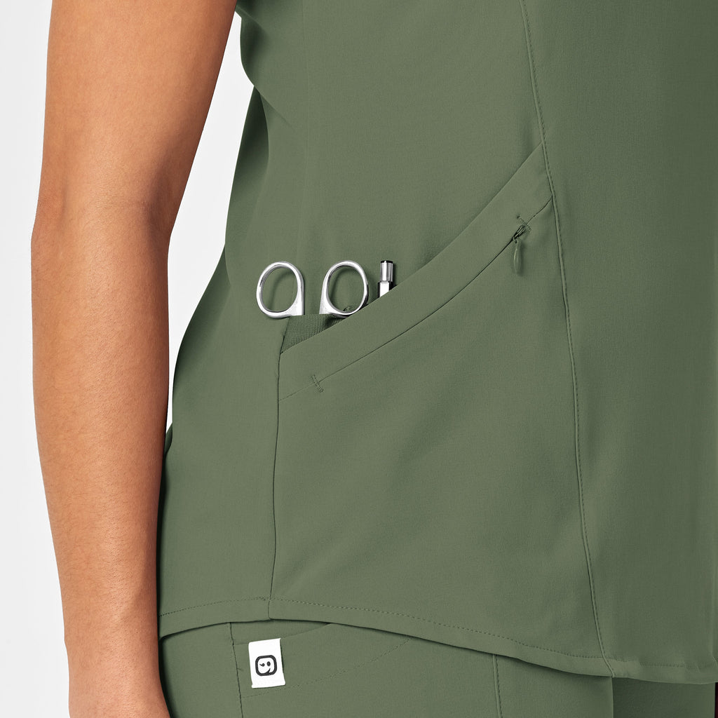 RENEW 6134 V-Neck Scrub Top Olive