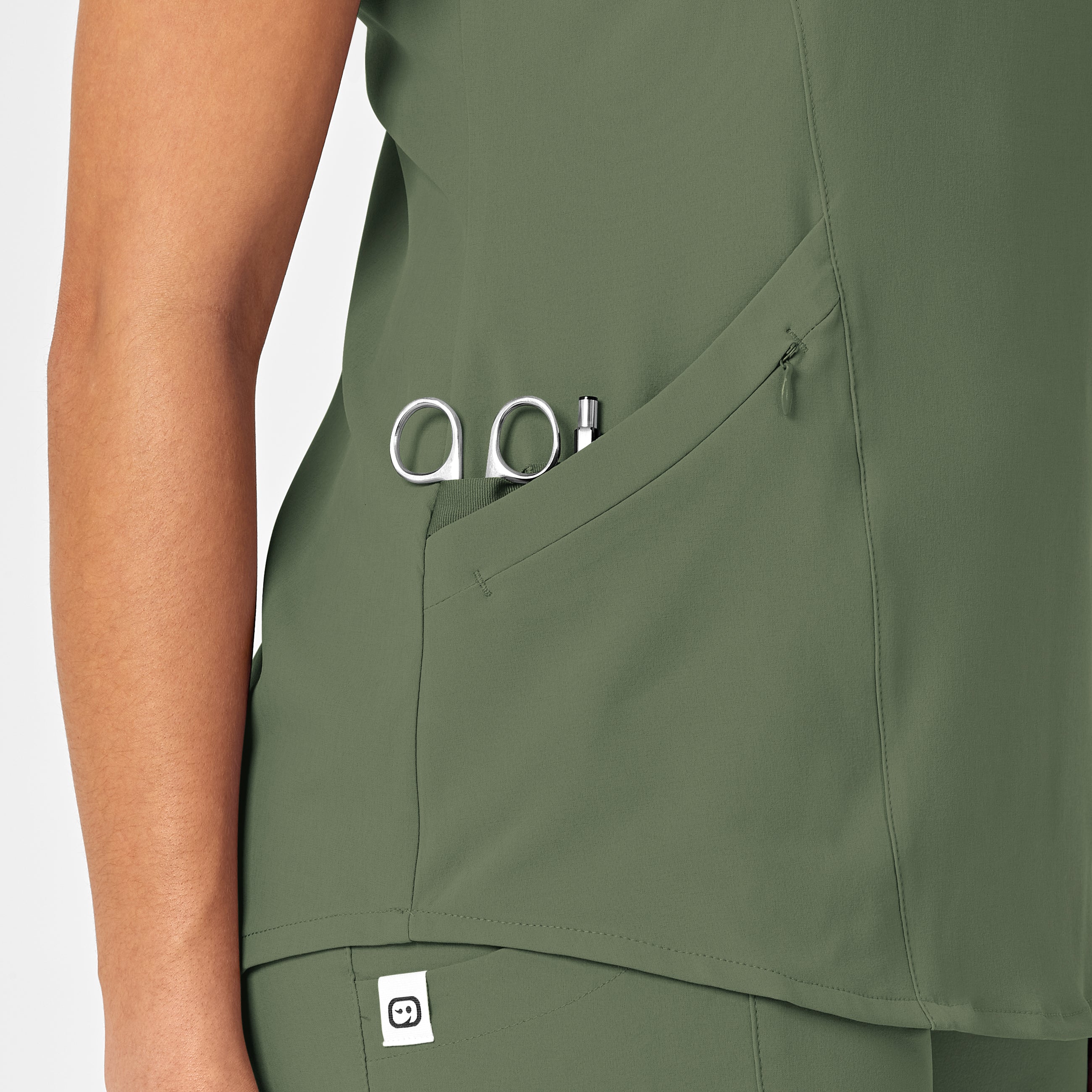 RENEW 6134 V-Neck Scrub Top Olive