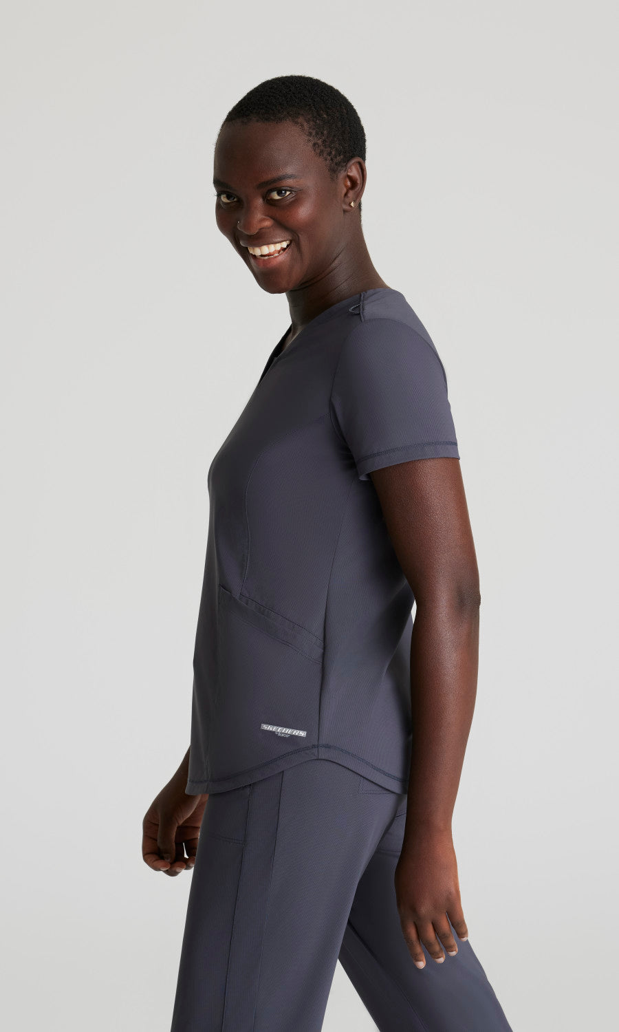 Skechers Slip-Ins Knits SKT220 Serene Knit Scrub Top Pewter