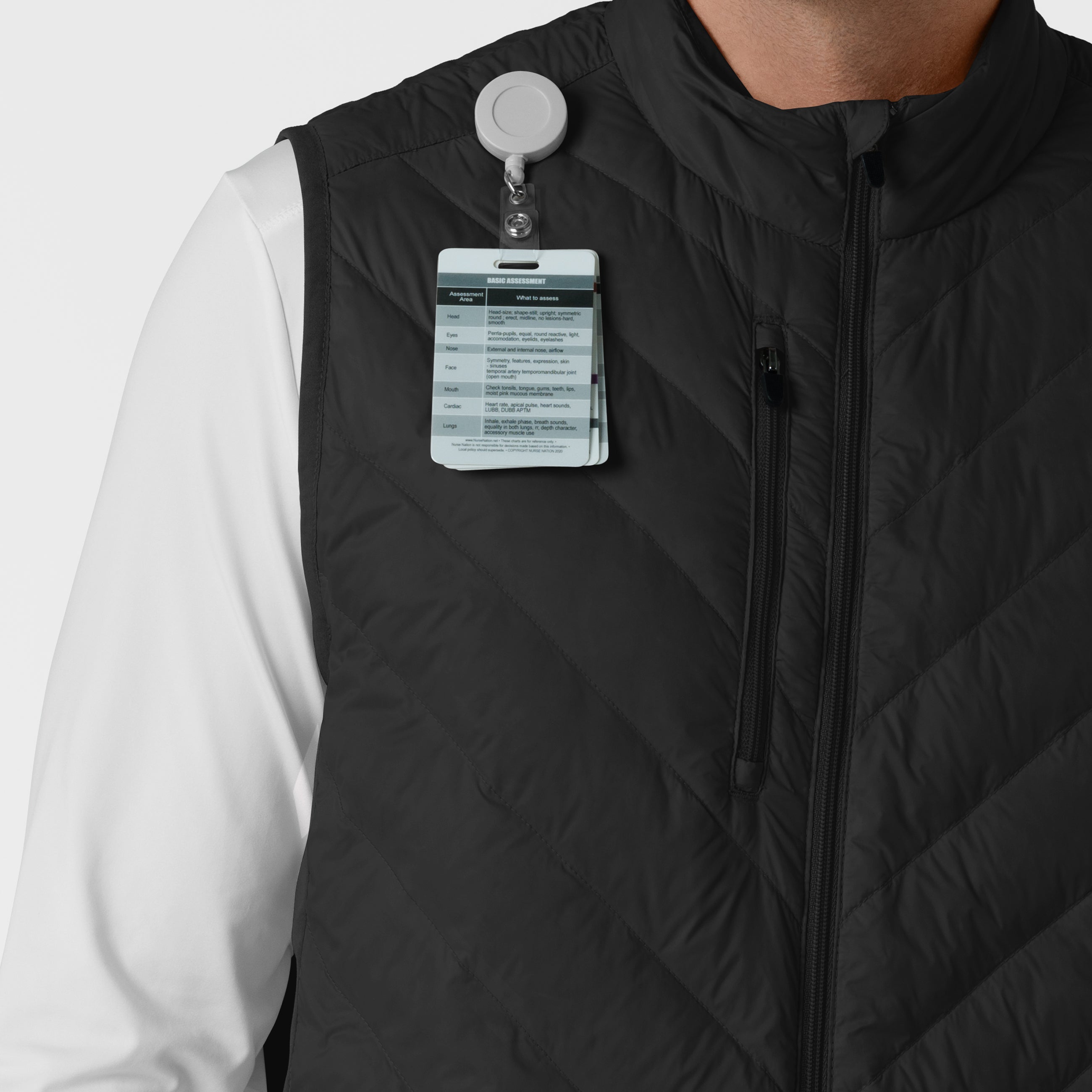 Layers 8377 Men's Quilted Scrub Vest Black