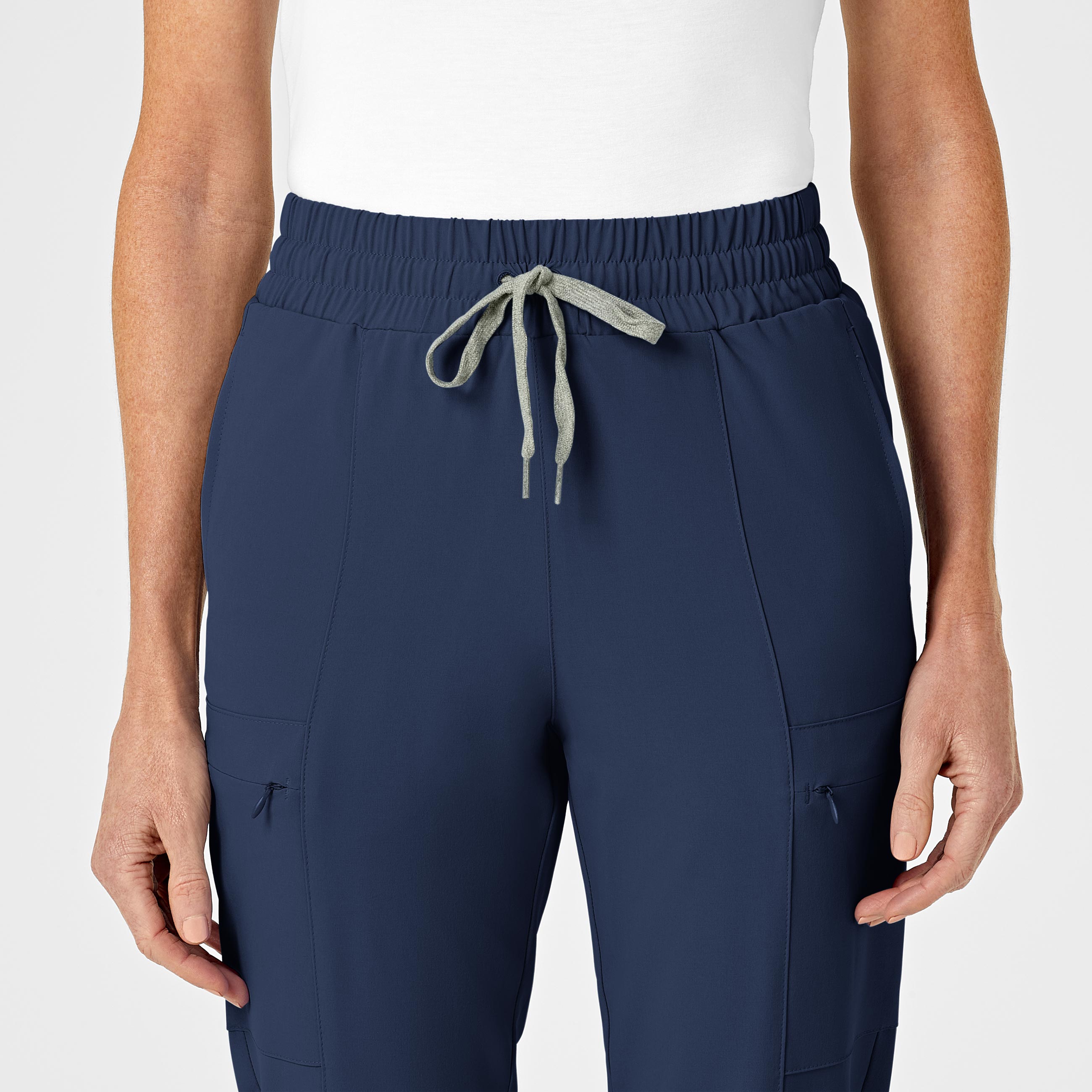 RENEW 5334 High Waist Slim Leg Scrub Pants Navy