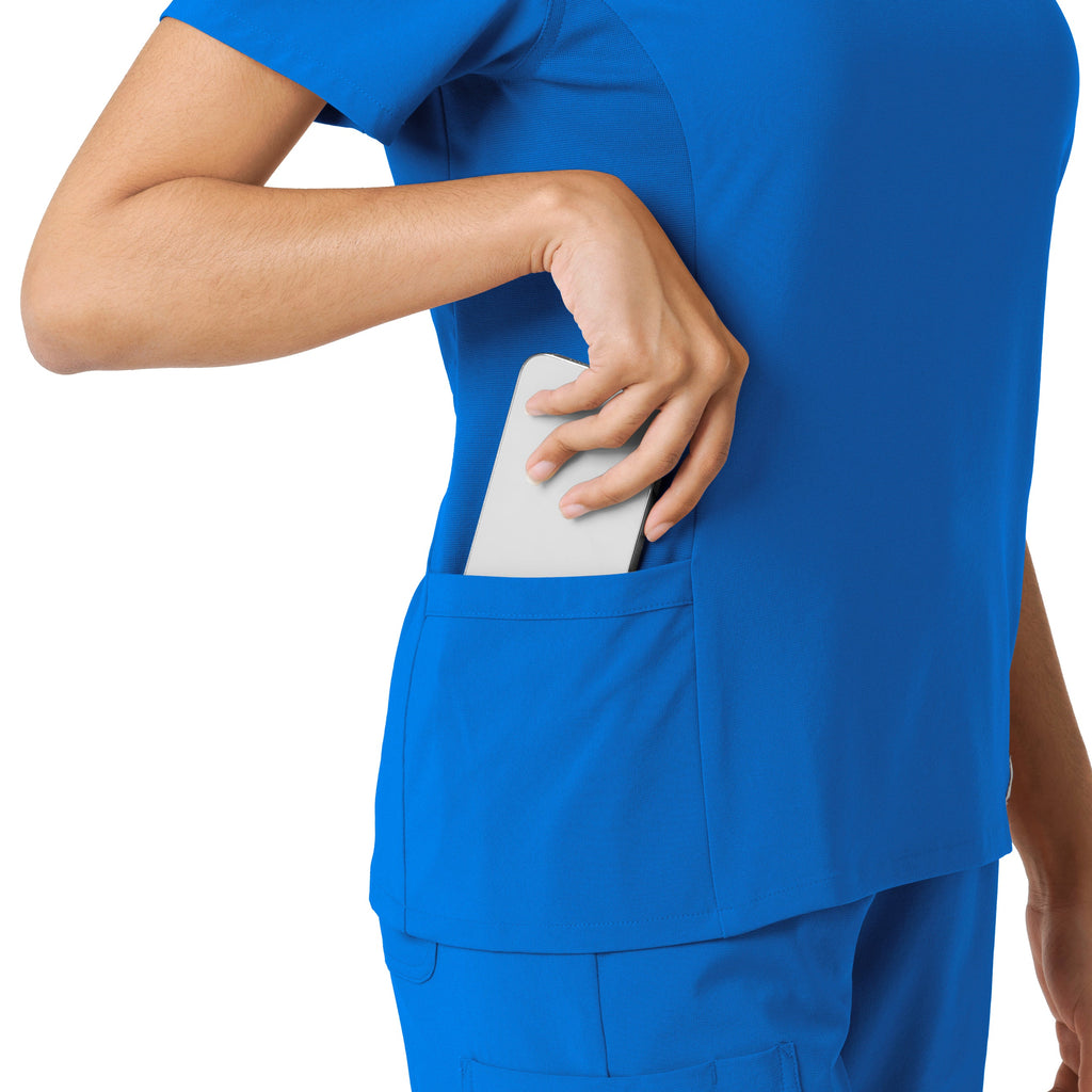 Force Cross-Flex C13310 Knit Panel Scrub Top Royal