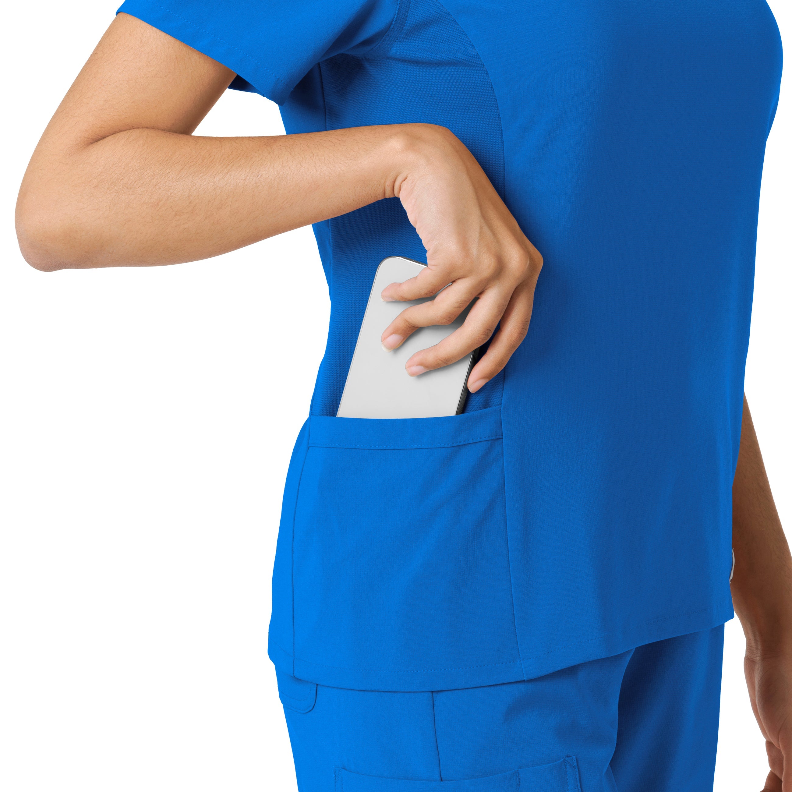 Force Cross-Flex C13310 Knit Panel Scrub Top Royal