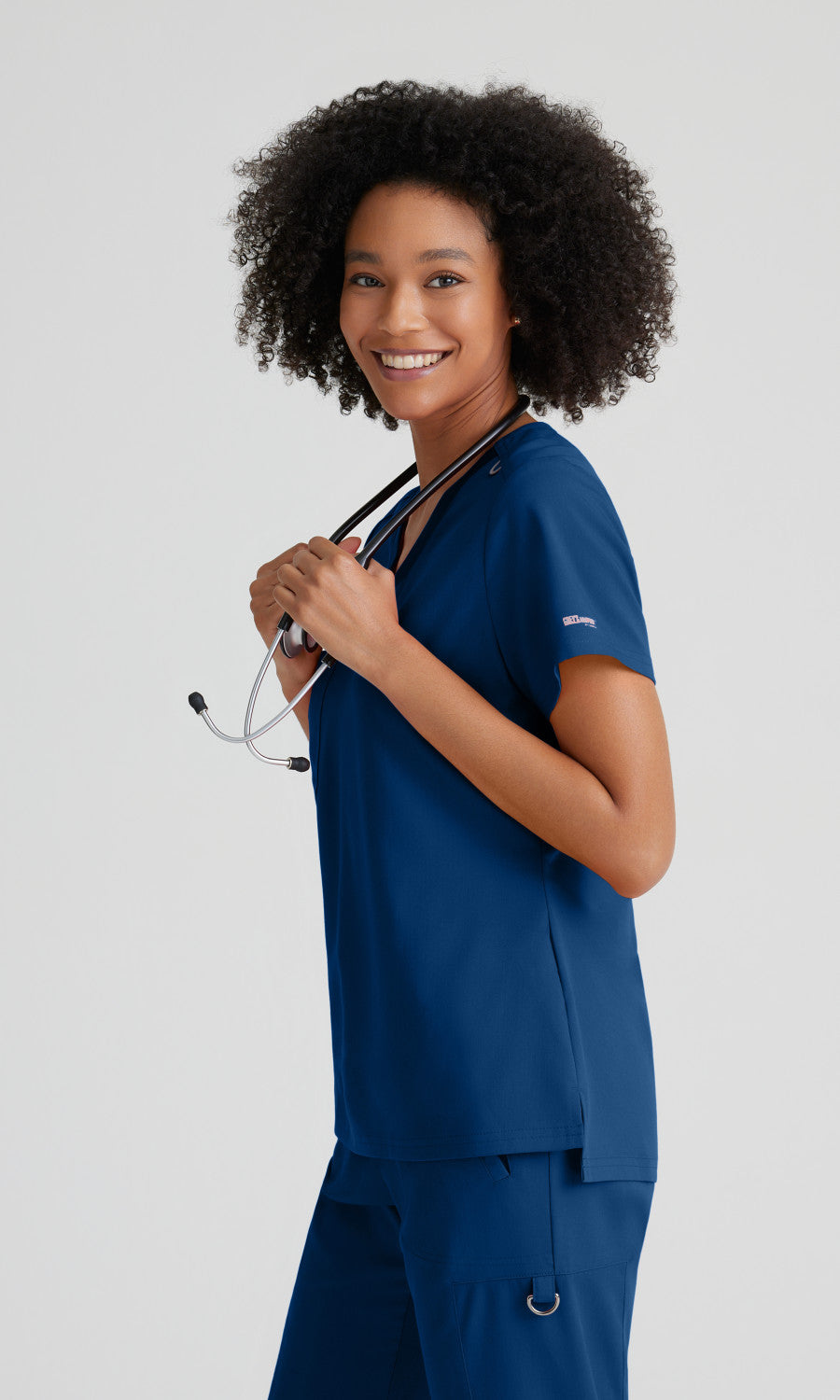 Grey's Anatomy Stretch GVST028 Bree Scrub Top Indigo