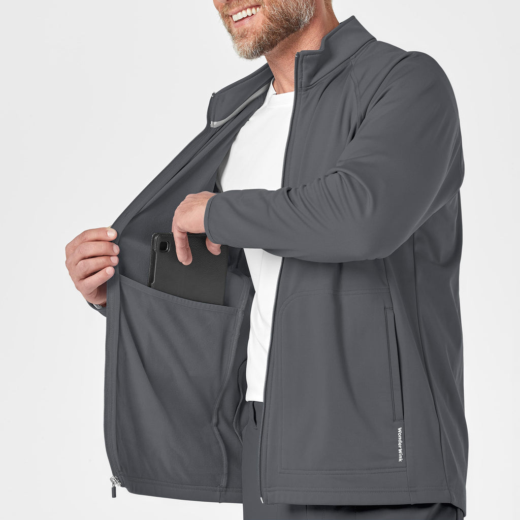 Layers 8309 Men's Fleece Full Zip Jacket Pewter