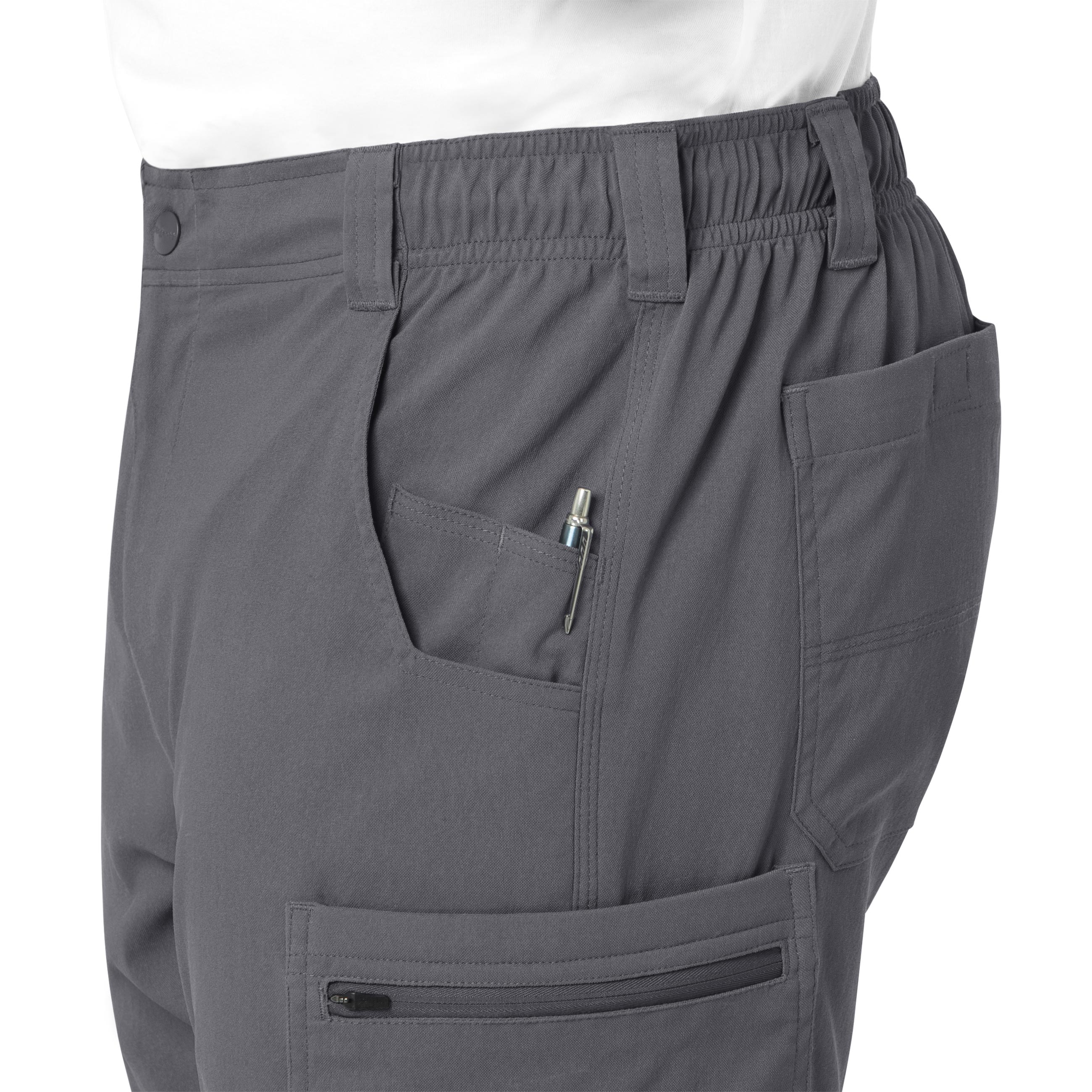 Rugged Flex Peak C55037 Men's Straight Leg Cargo Scrub Pants Pewter