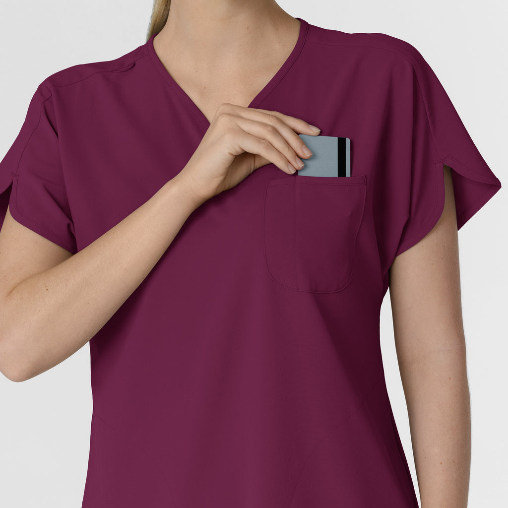 RENEW 6634 Dolman Scrub Top Wine