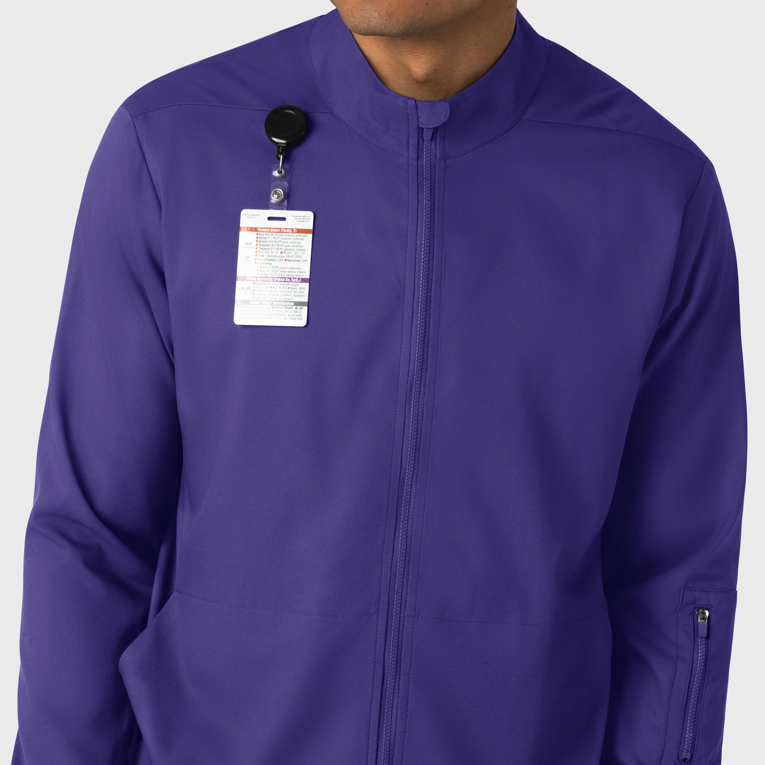 Boundless 8351 Men's Warm Up Scrub Jacket Grape