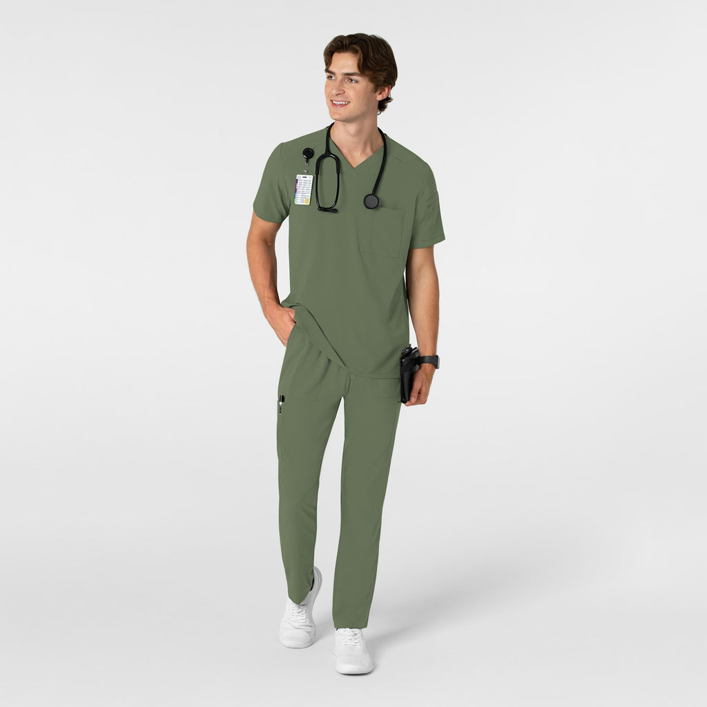 RENEW 5834 Men's Tapered Scrub Pants Olive