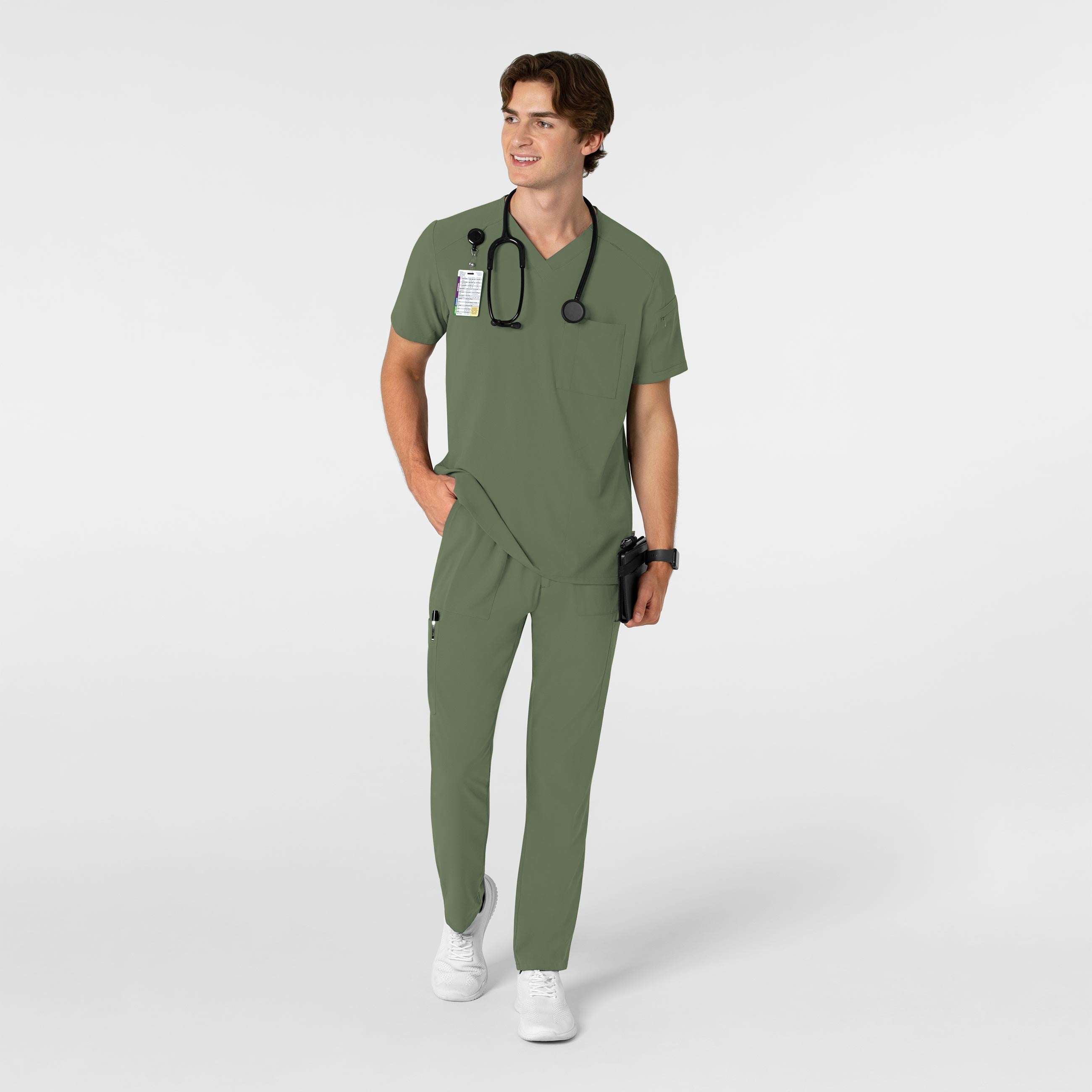 RENEW 5834 Men's Tapered Scrub Pants Olive